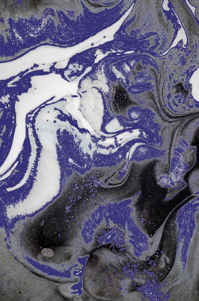 queence Acrylglasbild Kunst, Abstrakte in blau Marmor-Optik