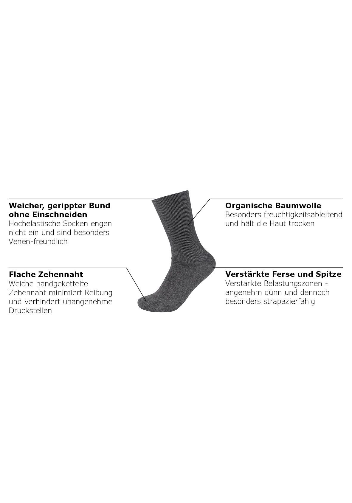 Camano Socken comfort (4-Paar) superweiche Bündchen, venenfreundliche Socke günstig online kaufen
