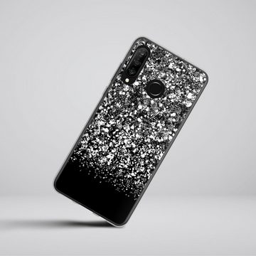 DeinDesign Handyhülle Glitzer Look Schneeflocken Muster Snow Fall Glitter Look, Huawei P30 Lite New Edition Silikon Hülle Bumper Case Smartphone Cover