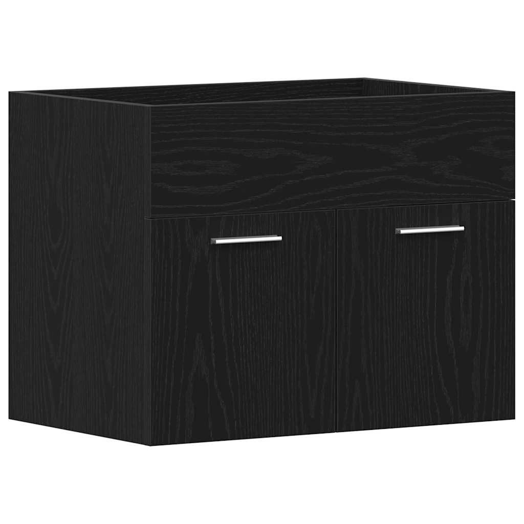vidaXL Badezimmer-Set Waschbeckenunterschrank Schwarz Eichen-Optik 60x38,5x günstig online kaufen