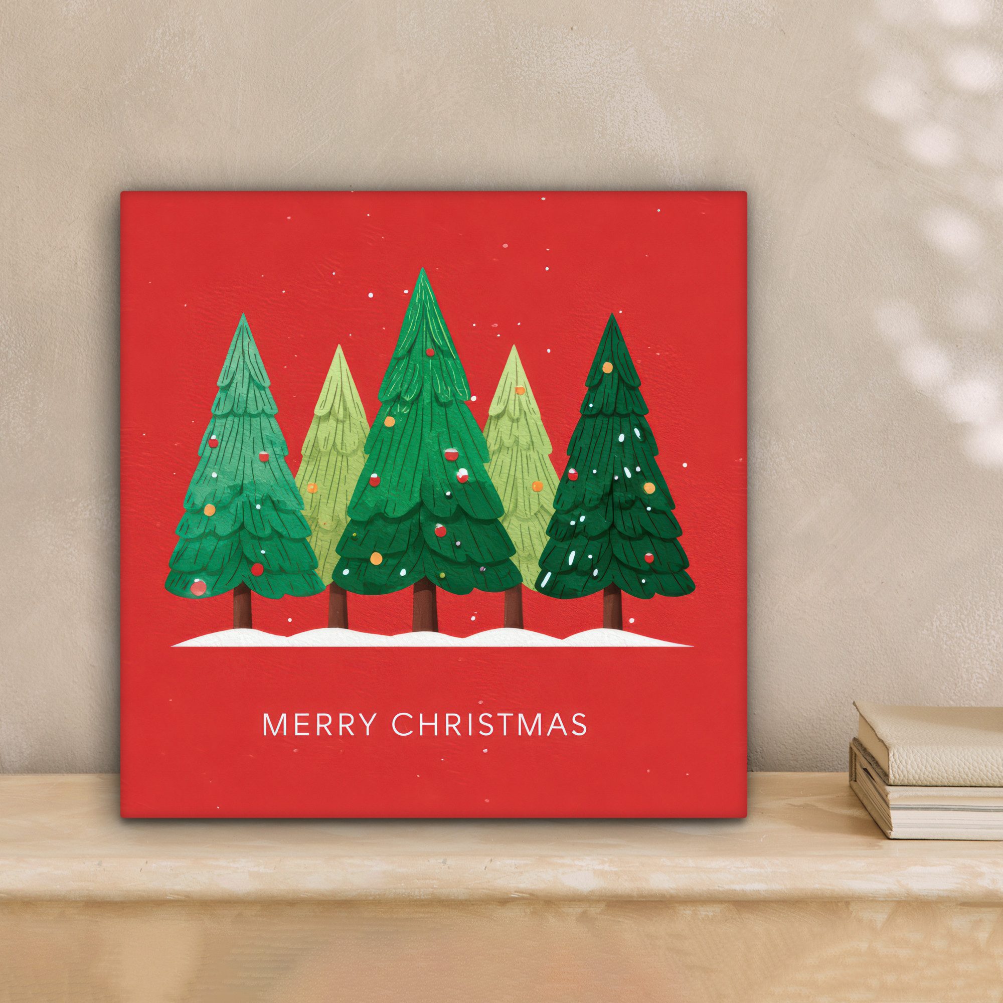 OneMillionCanvasses® Leinwandbild Minimalistisch - Weihnachtsbäume - günstig online kaufen