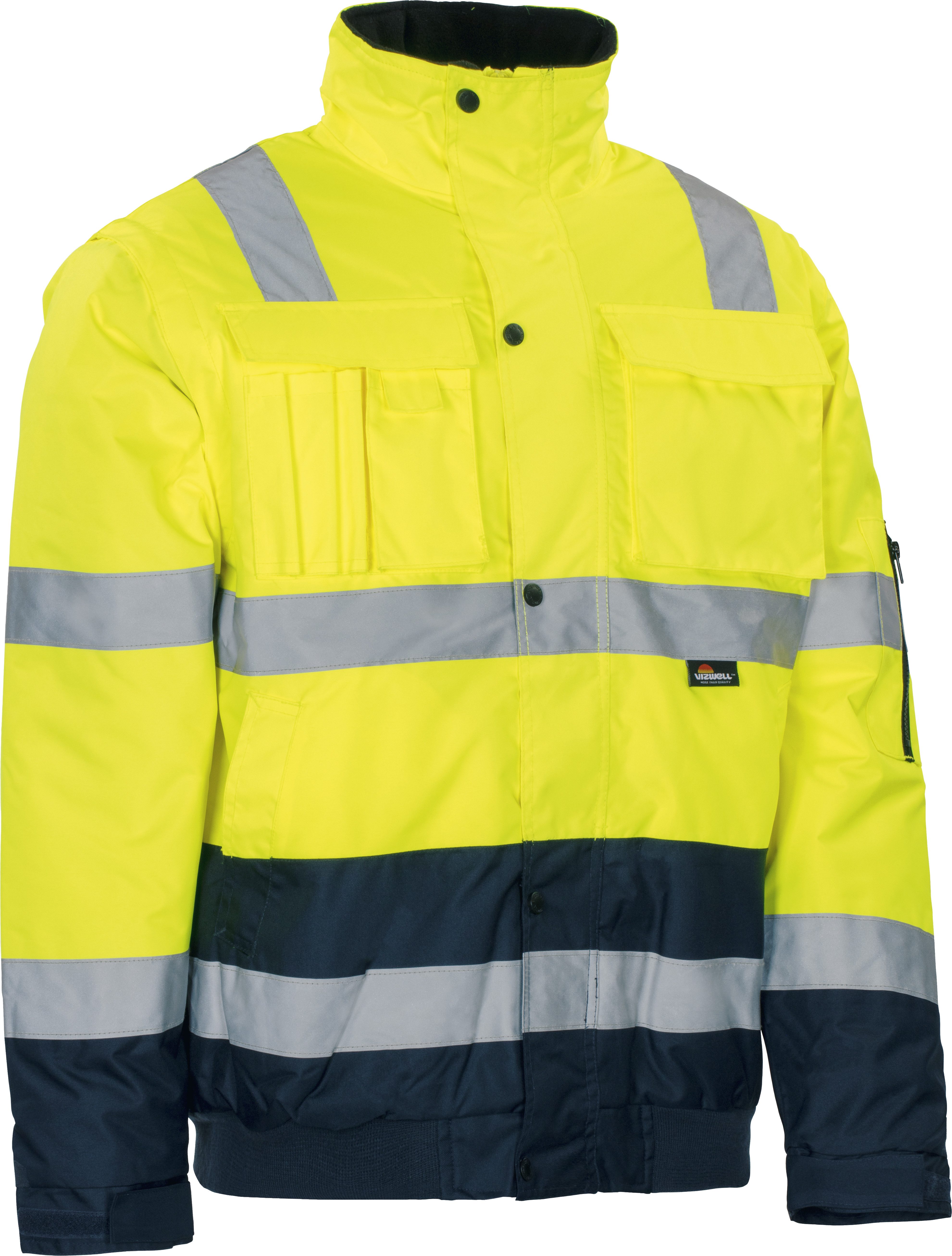 vizwell Pilotenjacke Warnschutz Arbeitsjacke Winterjacke auch Weste, neon, günstig online kaufen