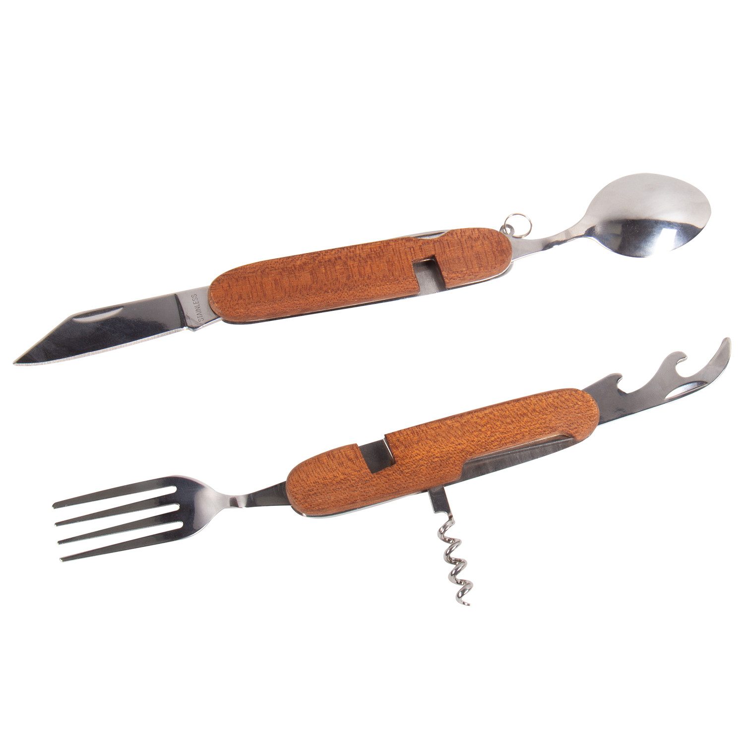 Fizz creations Besteck-Set 6in1 Camping Besteck mit Korkenzieher