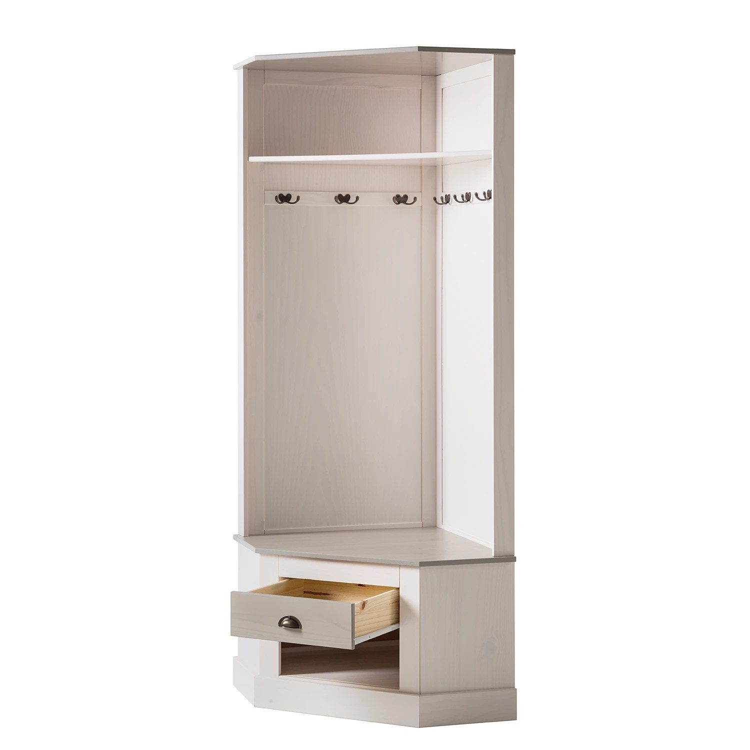 loft24 Kompaktgarderobe Tommy Garderobe, Dielenmöbel, Kiefer, Landhausstil, günstig online kaufen