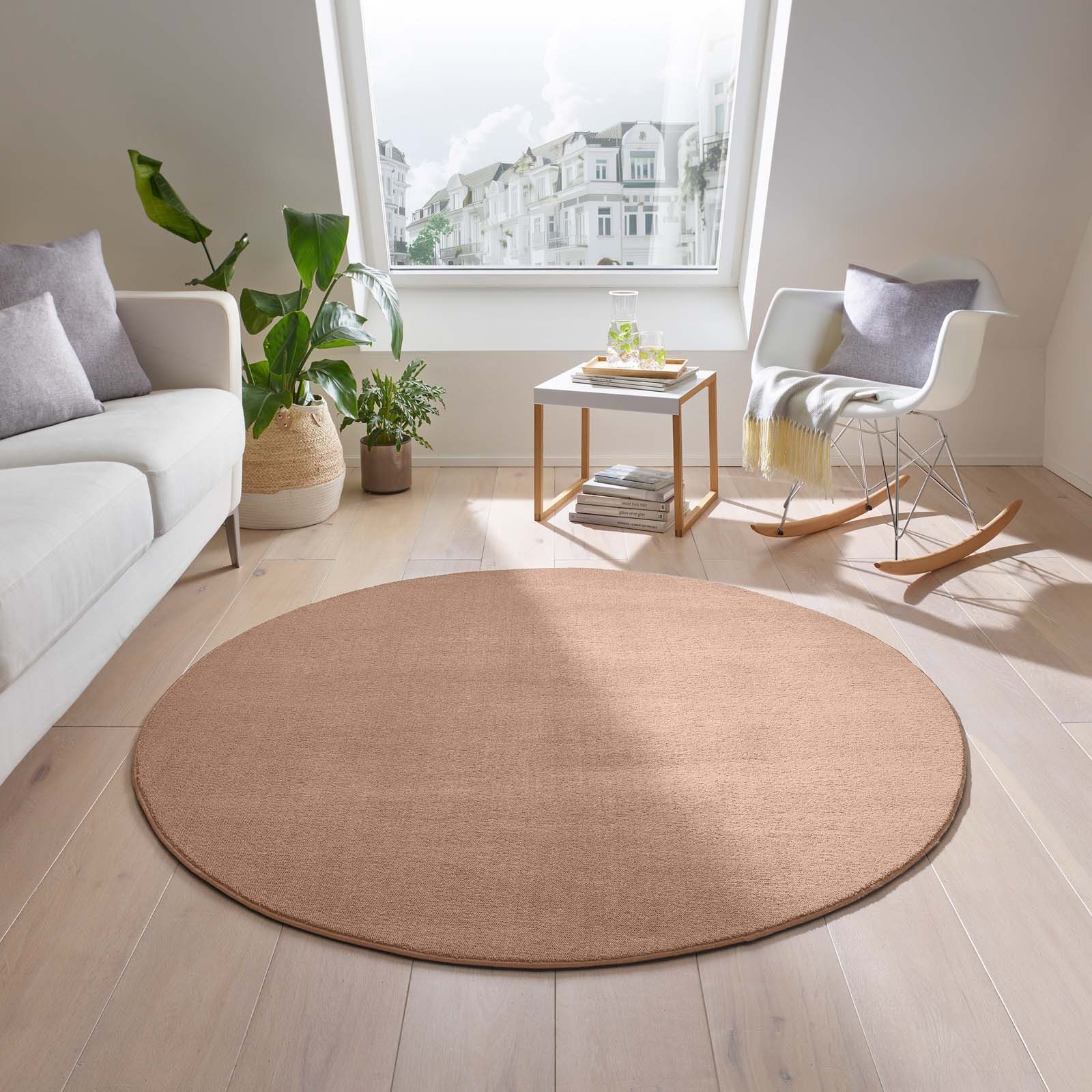 TaraCarpet Teppich TaraCarpet Kitten sehr weich und waschbar für Wohnzimmer Schlafzimmer, rund, Höhe: 12 mm, rund