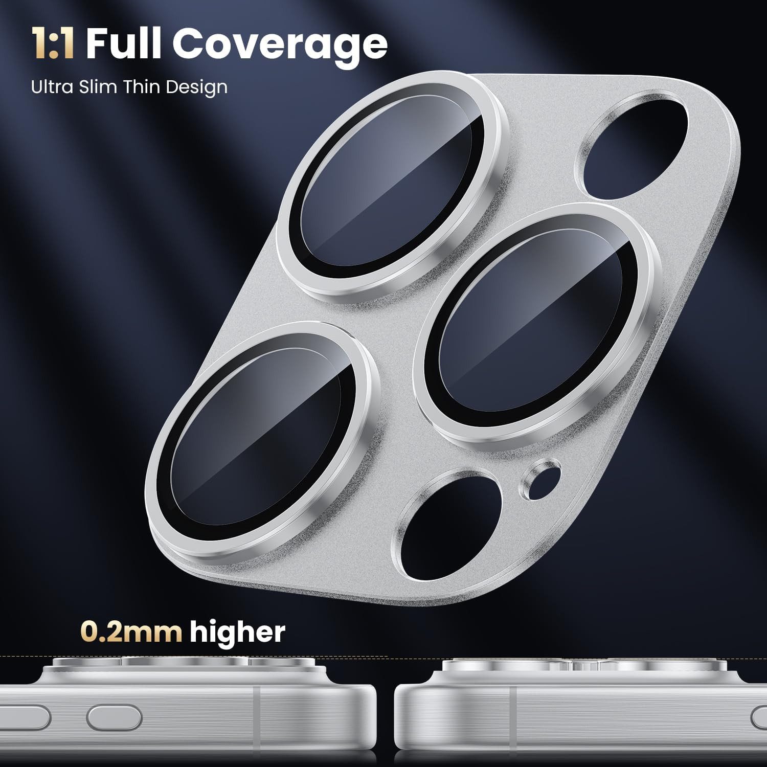 MSM Kameraschutzglas 3D Kameraglas für Apple iPhone 16 Pro / 16 Pro Max Panzerfolie Titan – Bild 5 von 5