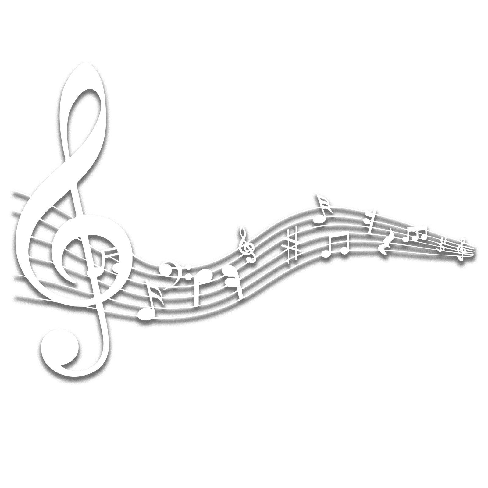 Jumpeak Wanddekoobjekt Metall Musik Symbol Wandbehang, Notenblätter, abstrakte Linien, Hergestellt aus Metall,Schwarz,Weiß,3 Größe