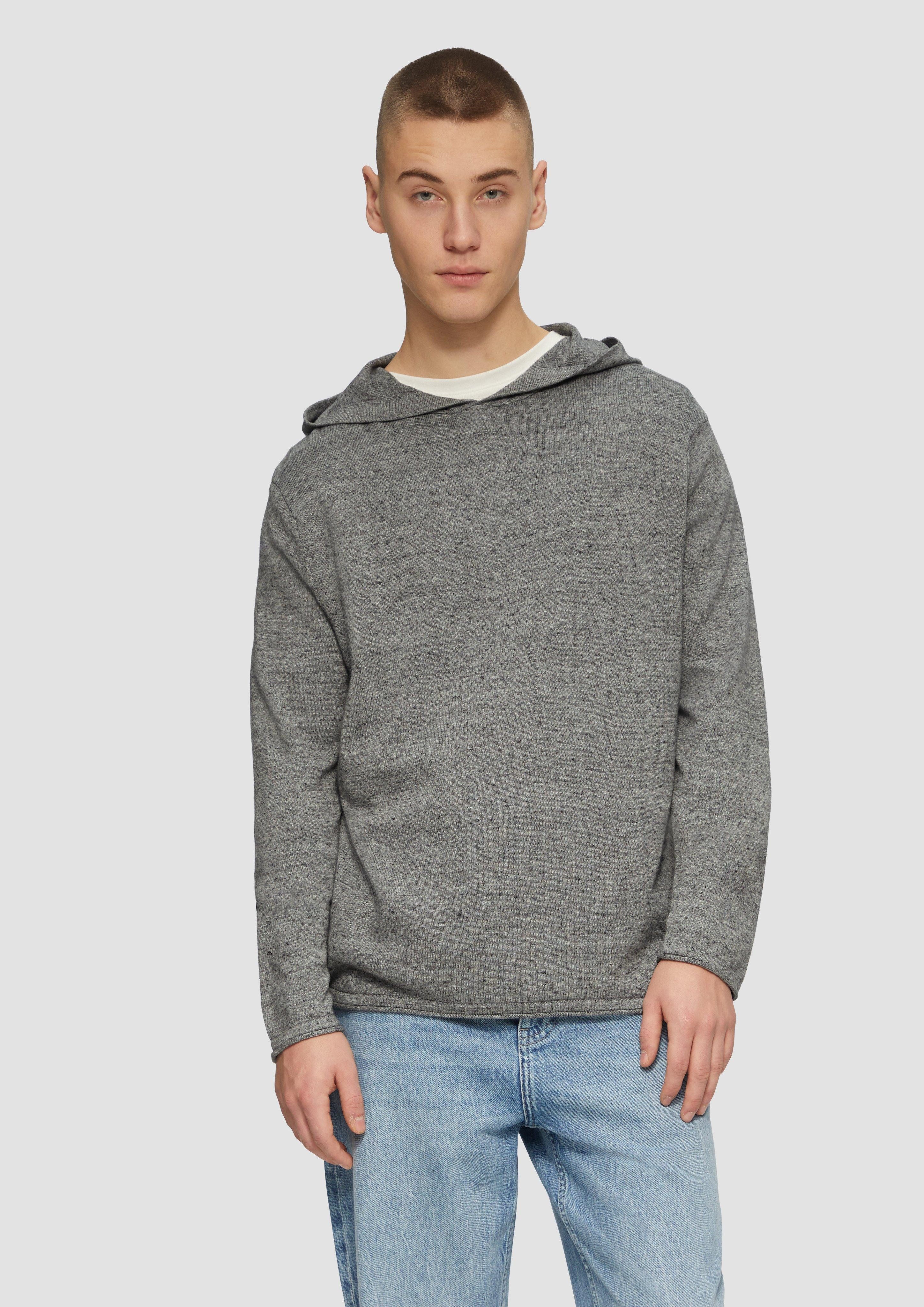 Strickpullover Gestrickter Hoodie aus Melangegarn