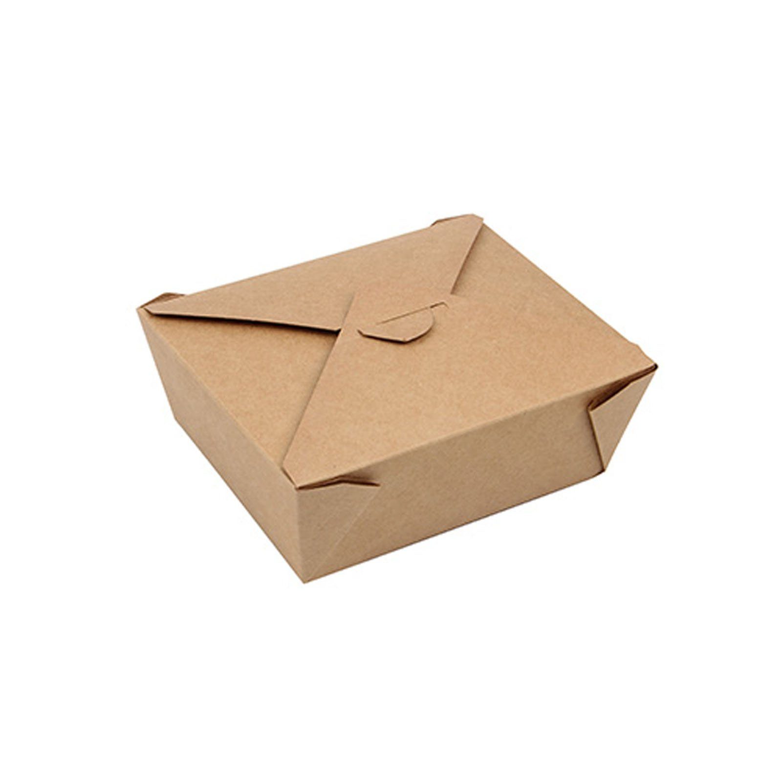 PAPSTAR Einwegschale 150 Stück Lunchboxen, Pappe 1000 ml 13,5 x 16,5 cm x 5 cm braun