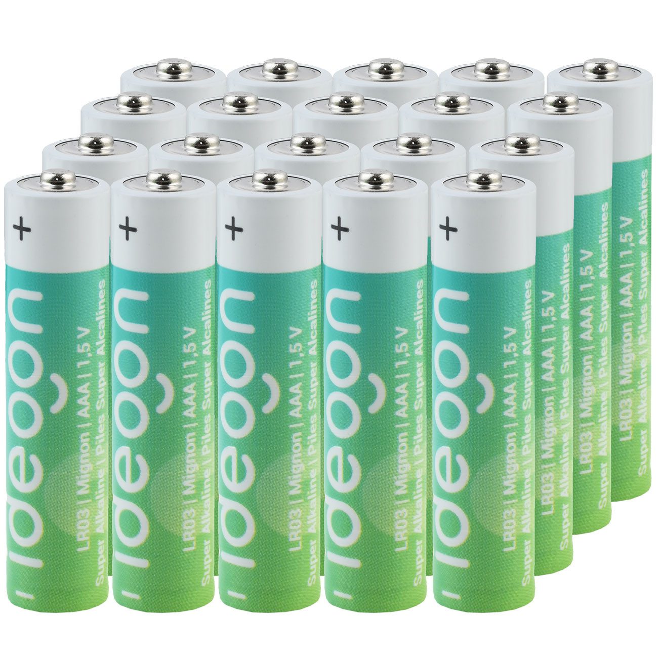 shop'n smile ideoon Super Alkaline Batterien AAA / LR03 (Micro), 1,5 Volt Batterie, LR03 (1.5 V), Langlebige Power für Ihre Geräte