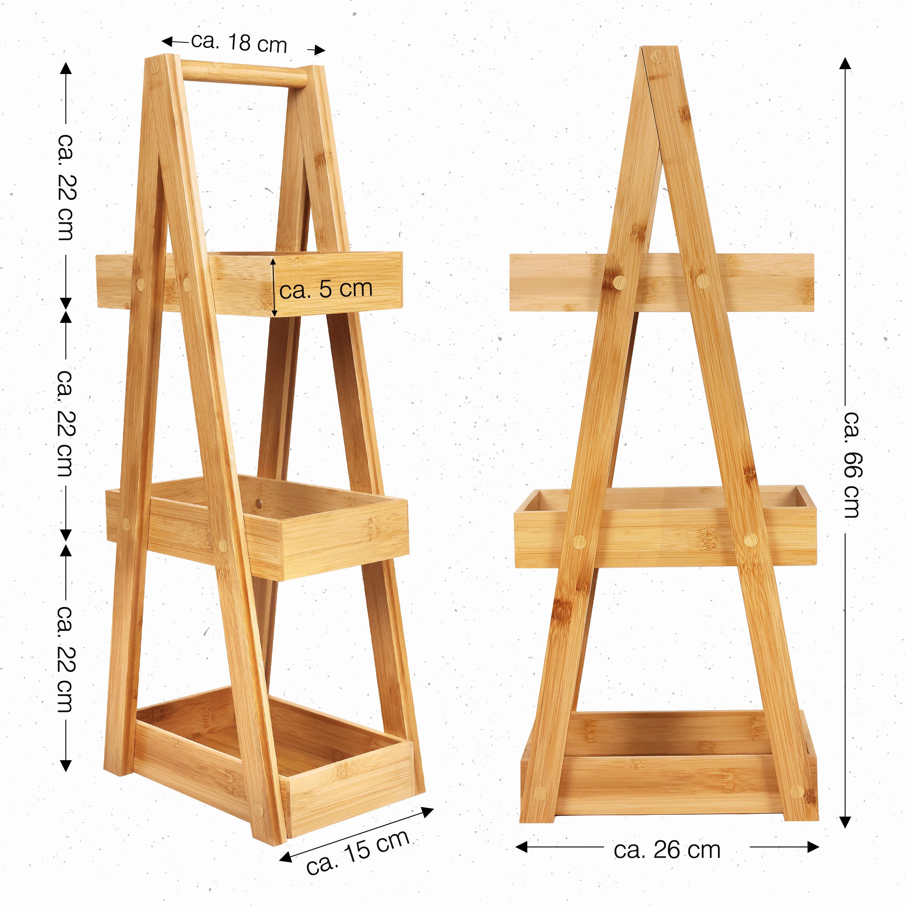 Ribelli Badregal Ablageregal 3-Ablagen A-Form Pyramide
