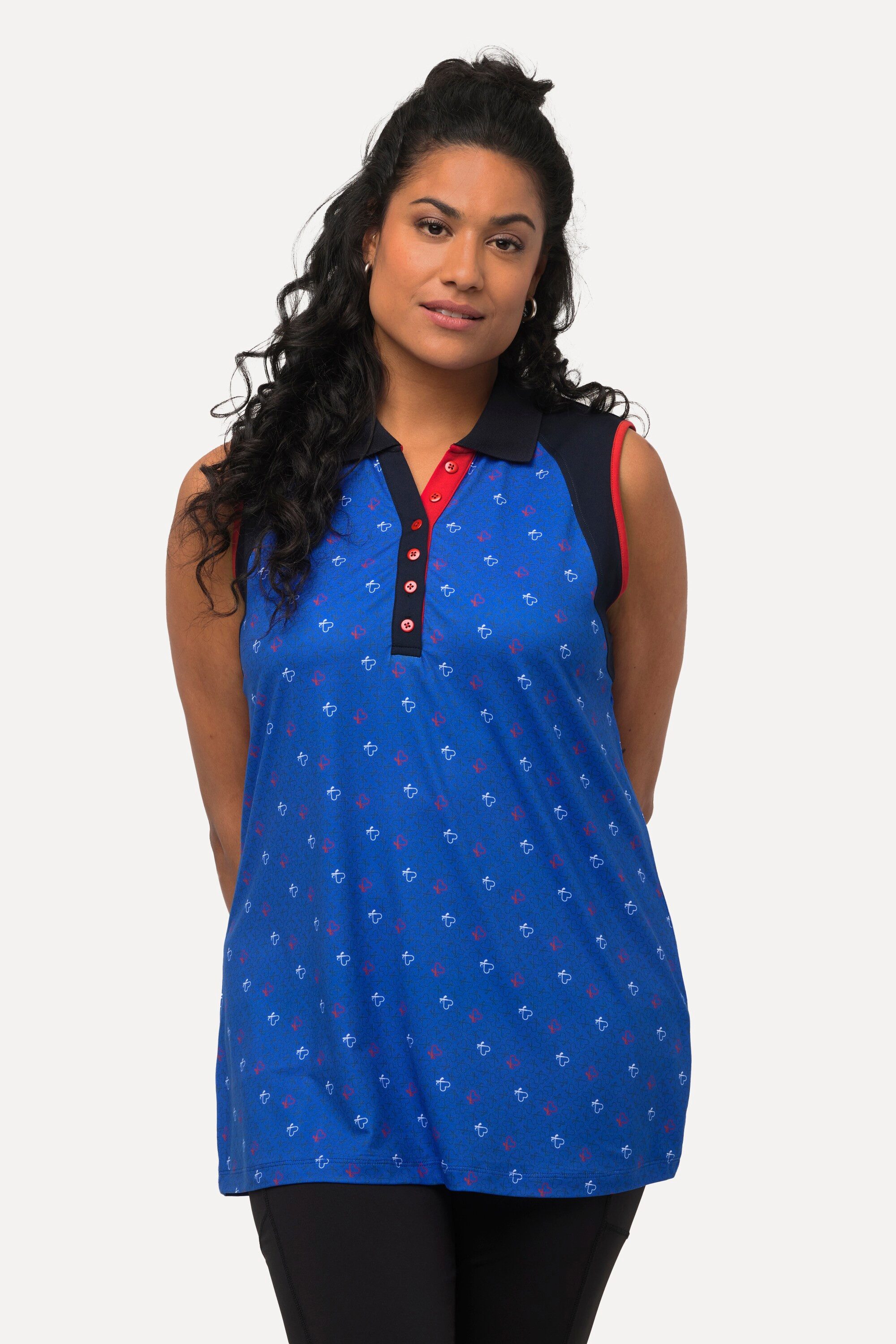 Ulla Popken Poloshirt Polotop Golfherz Slim ärmellos schnelltrtocknend