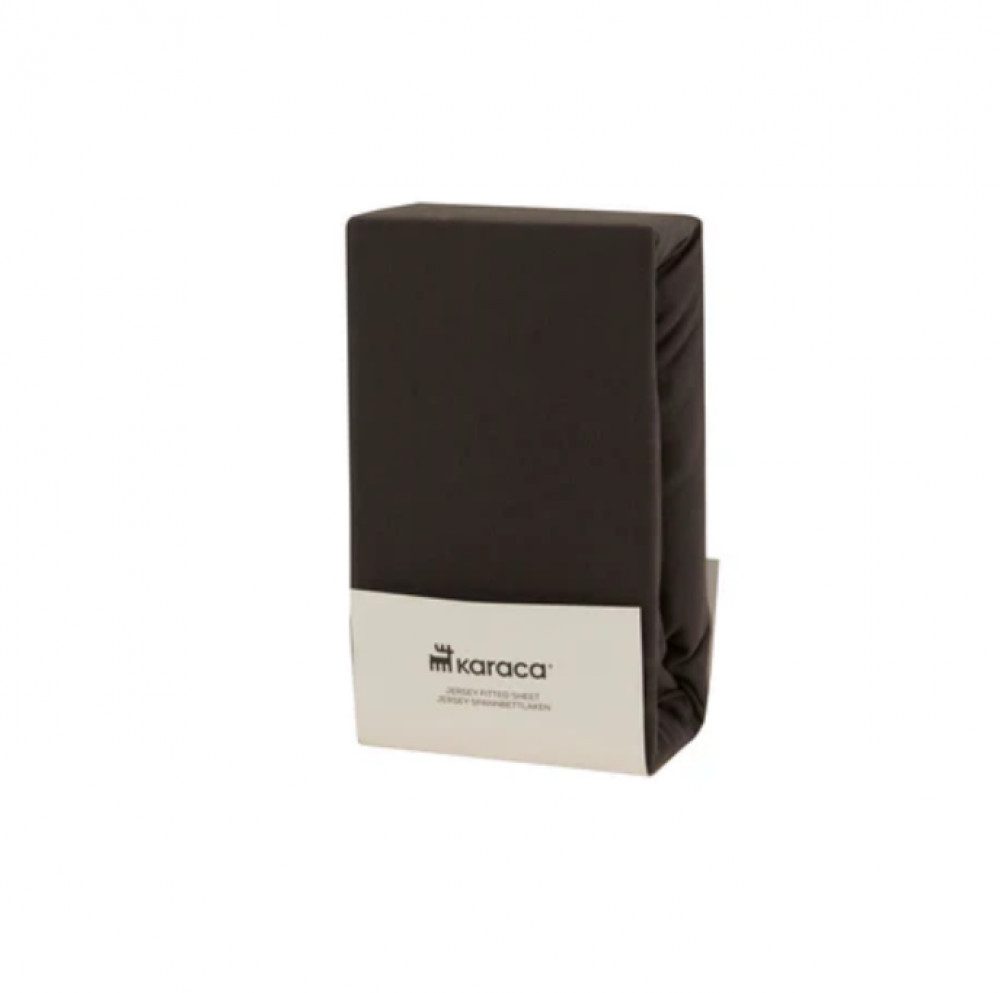Karaca Bett-Set Karaca Home Jersey Spannbettlaken Bettlaken 100x200+30 cm, Anthrazit