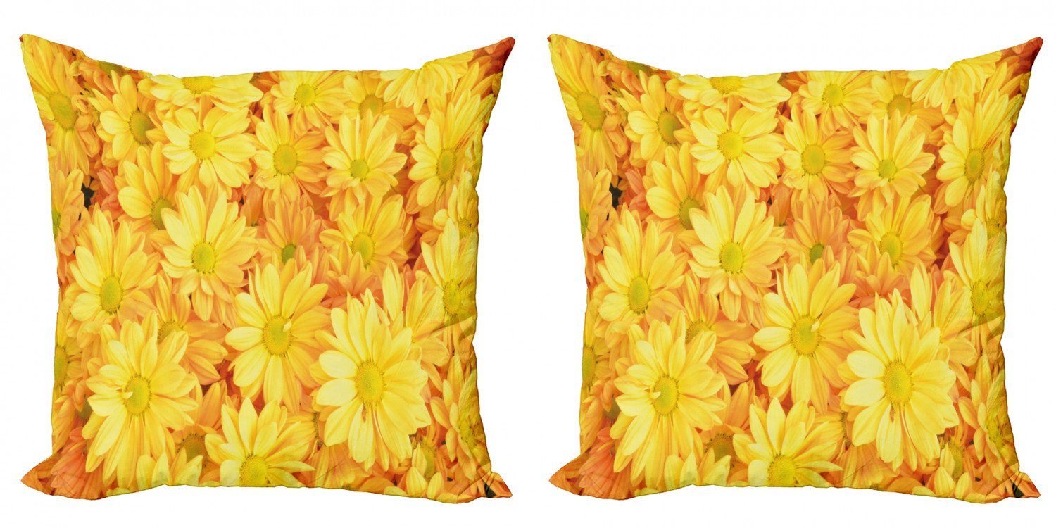 Stück), Kissenbezüge Doppelseitiger Abakuhaus Gelbe Modern Digitaldruck, Accent (2 Lively Blume Dasies