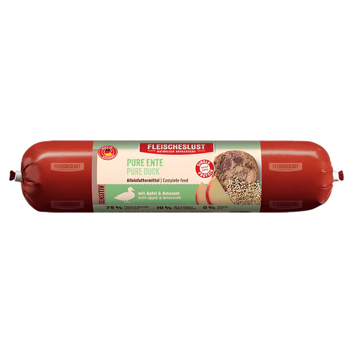 Fleischeslust Sensitiv Pure Ente mit Apfel & Amaranth 400 g, Nassfutter für: Hund