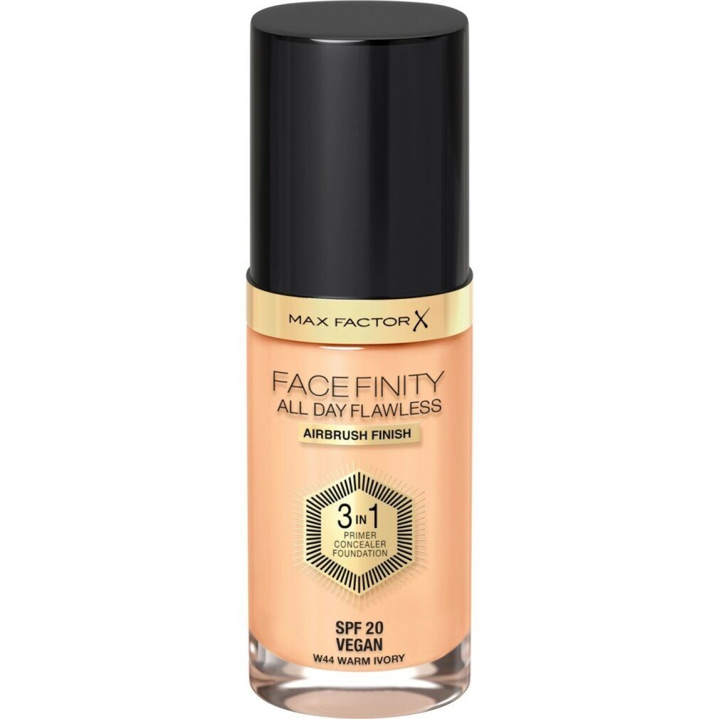 MAX FACTOR Foundation Facefinity 3in1 Primer, Concealer y Foundation 44-Warm Ivory 30ml