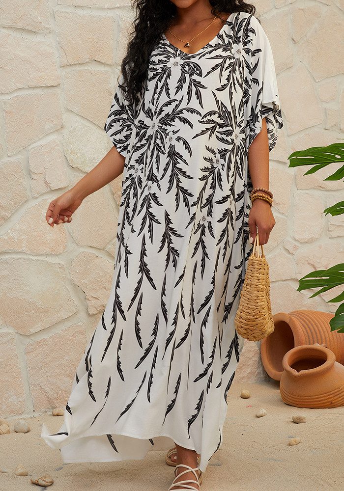 Lovolotti Strandkleid XXL Viskose Kleid Damen LO-KLDE-L14 große Größe Kleider Blumenkleid Dress Freizeitkleid Strandkleid