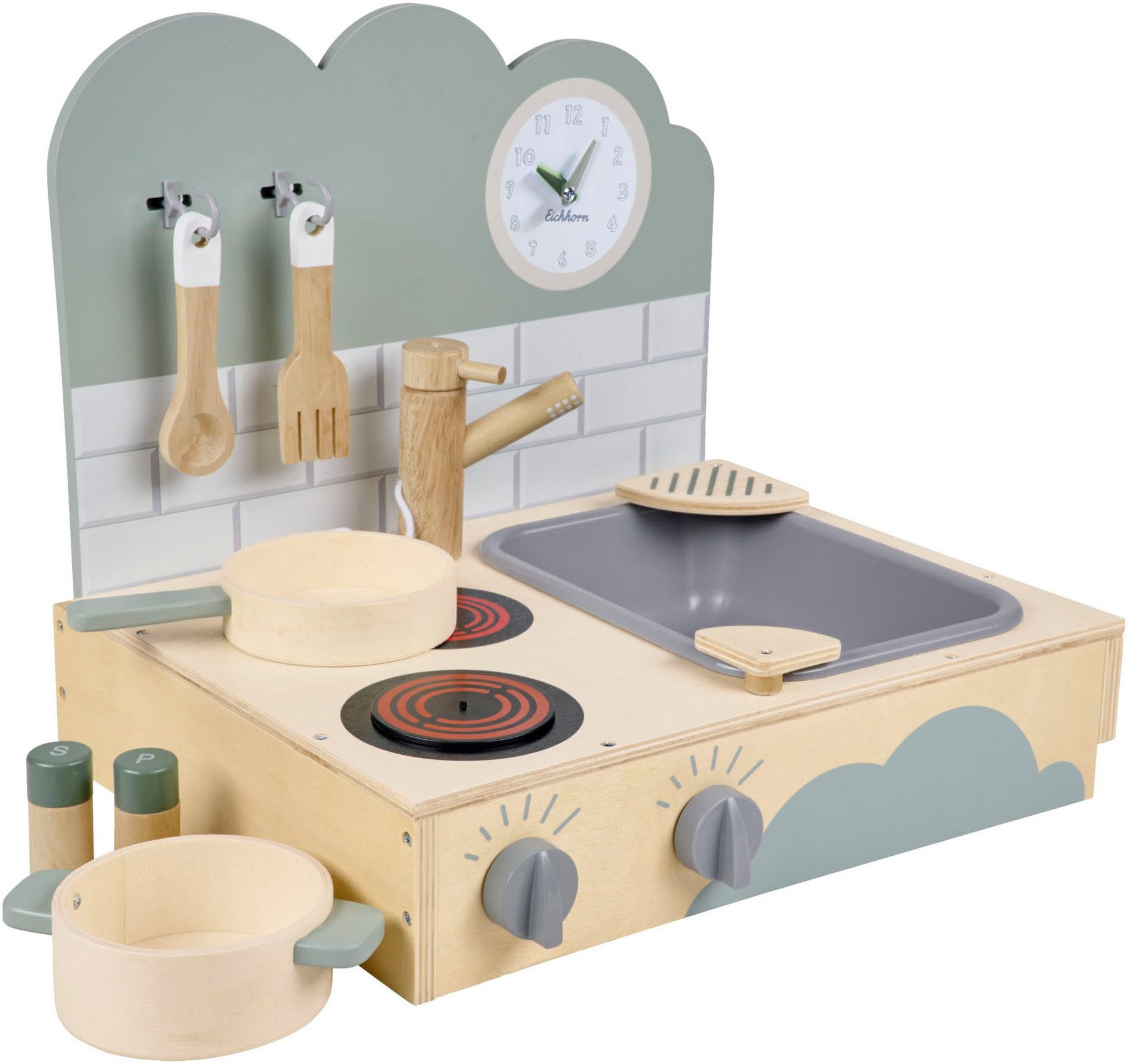 Eichhorn Spielküche kleine Tischküche Holz, Kunststoff, MDF