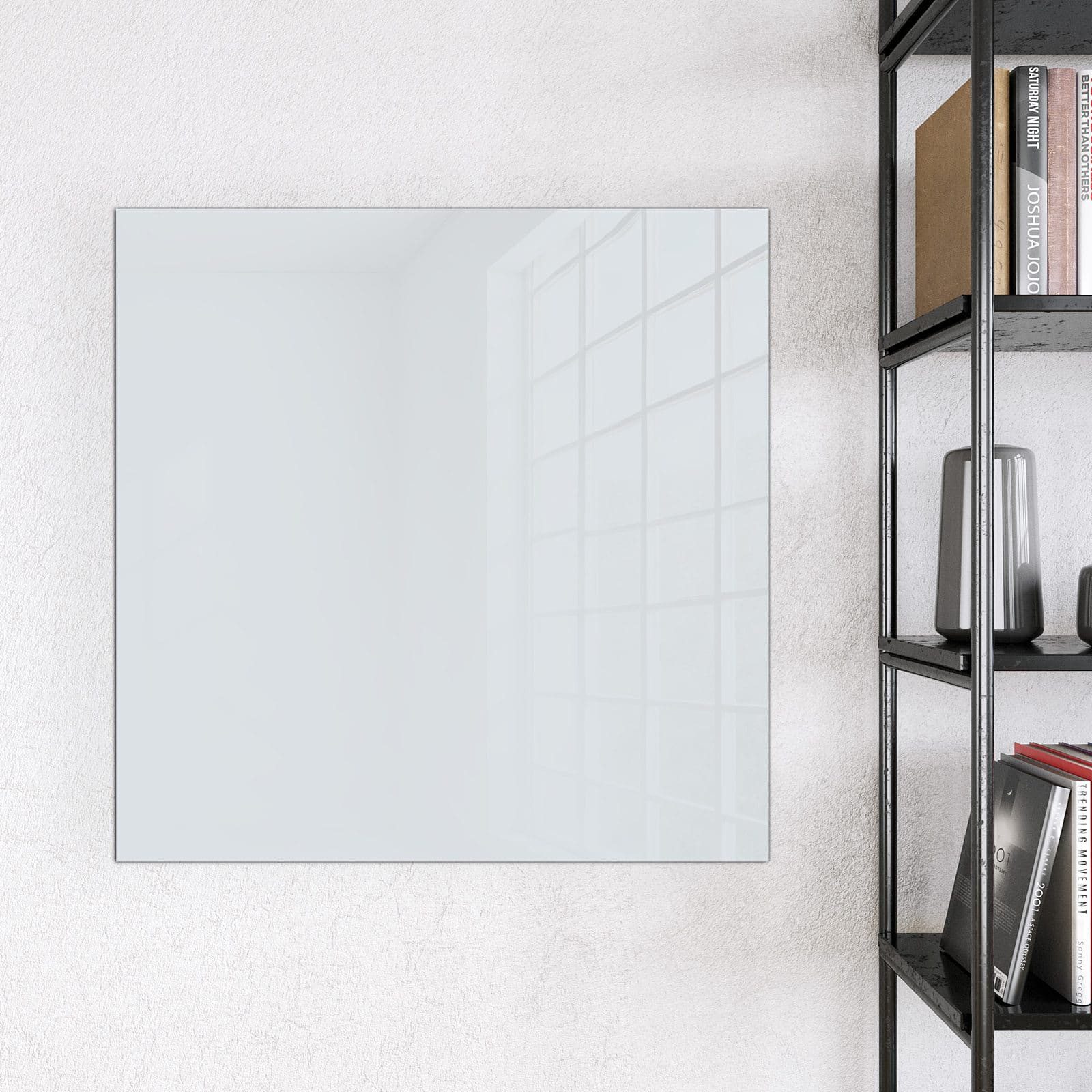 Primedeco Magnettafel Glas Hellgrauer Hintergrund Pinnwand Whiteboard beschreibbar, (Inklusive Stift, Magnete und Montagematerial, 1-tlg., 9 verschiedene Größen), Magnetisch und Beschreibbar