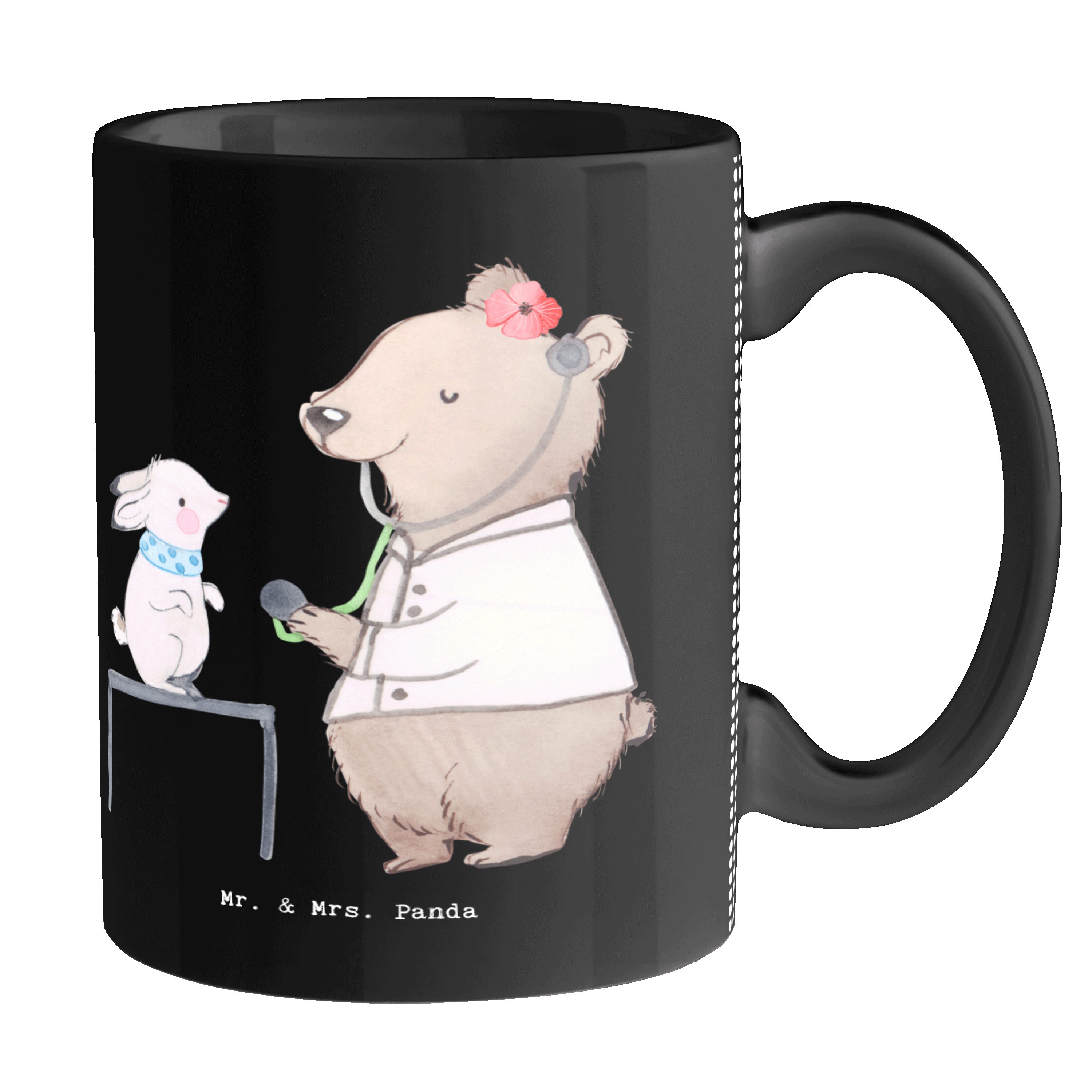 Mr. & Mrs. Panda Tasse Tierärztin Herz Schwarz Geschenk, Firma