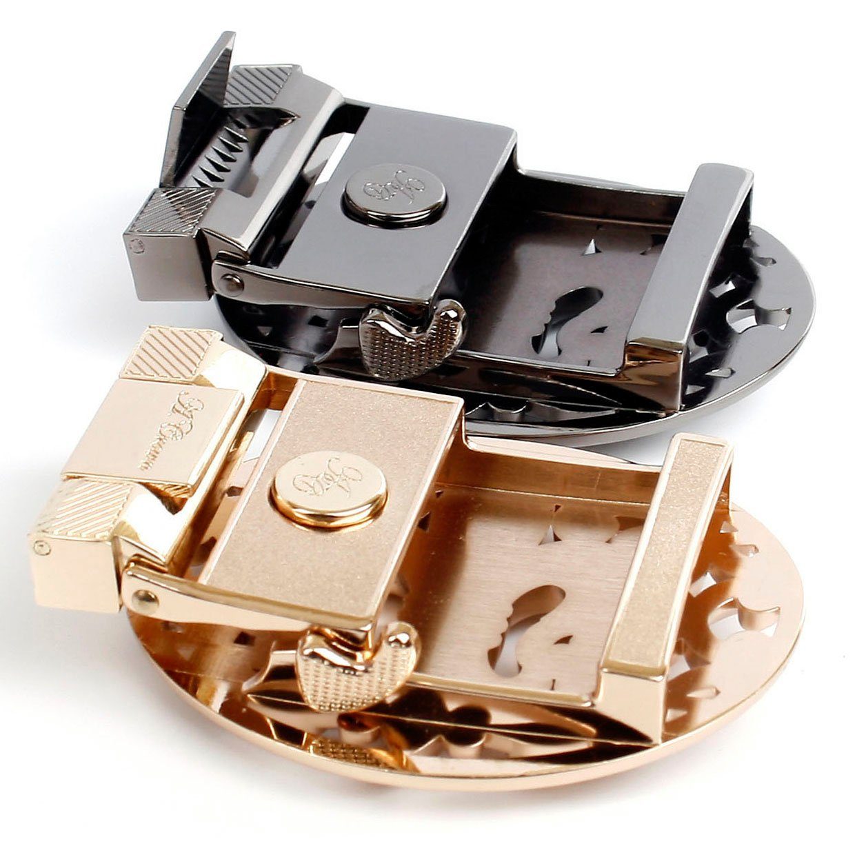 Anthoni Crown Ledergürtel in weiß mit Lilien Schließe