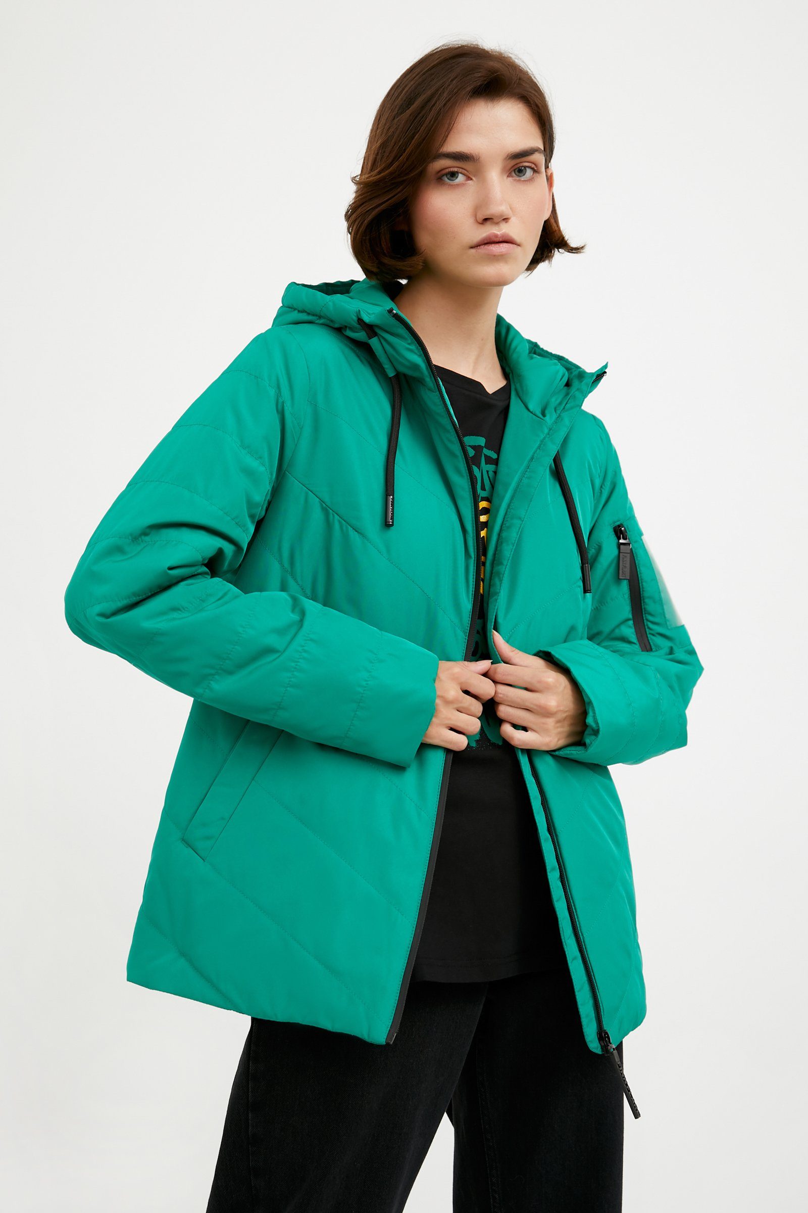 Finn Flare Outdoorjacke Winddicht mit diagonalem Steppmuster