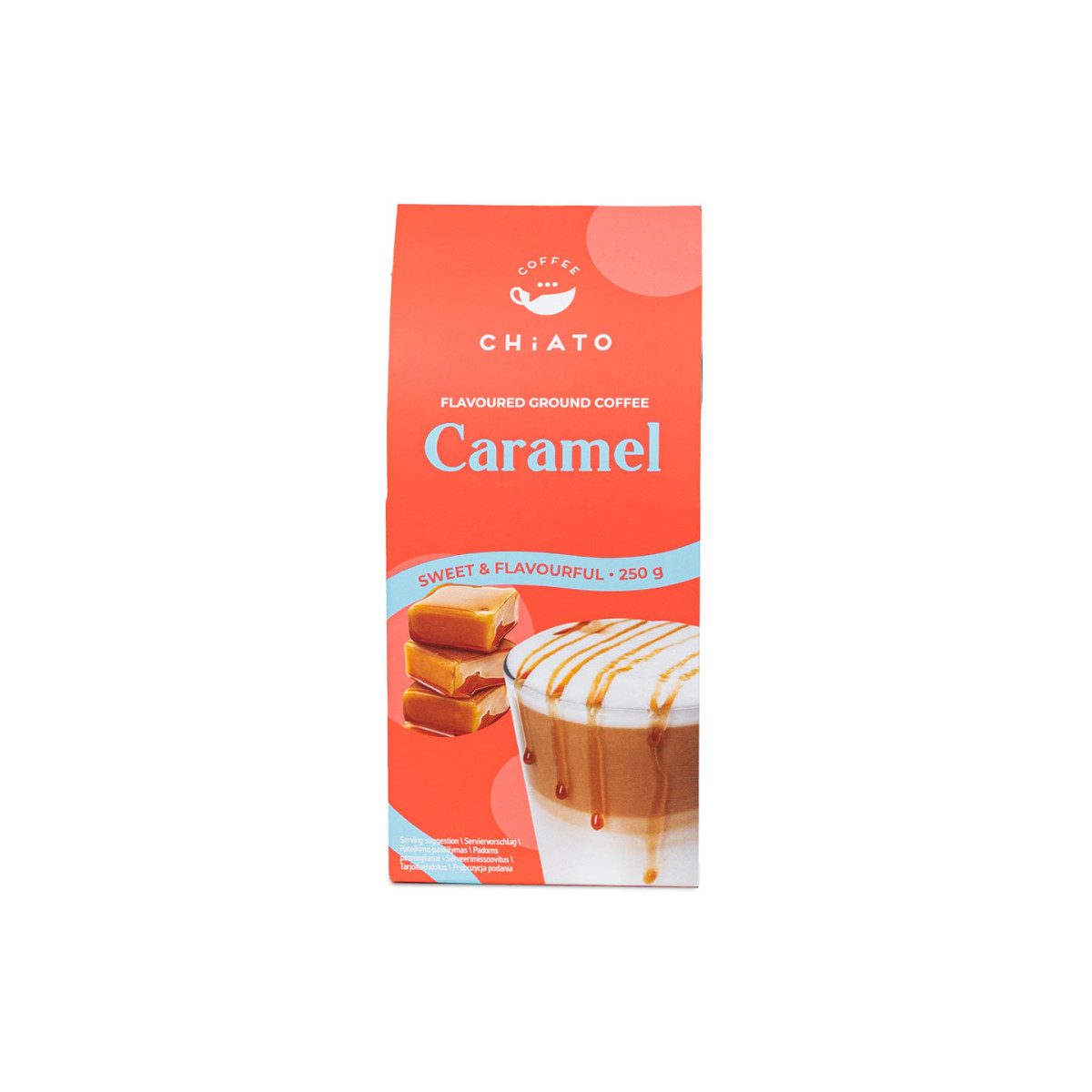 CHiATO Kaffee Gemahlener Kaffee mit Karamellgeschmack CHiATO Caramel, 250 g