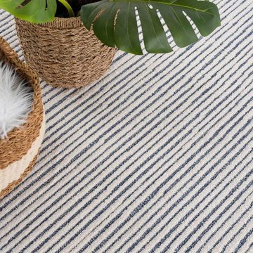 Teppich Art 2231, Carpet City, rund, Höhe: 7 mm, Kurzflor, Streifen-Muster, ideal für Flur & Diele