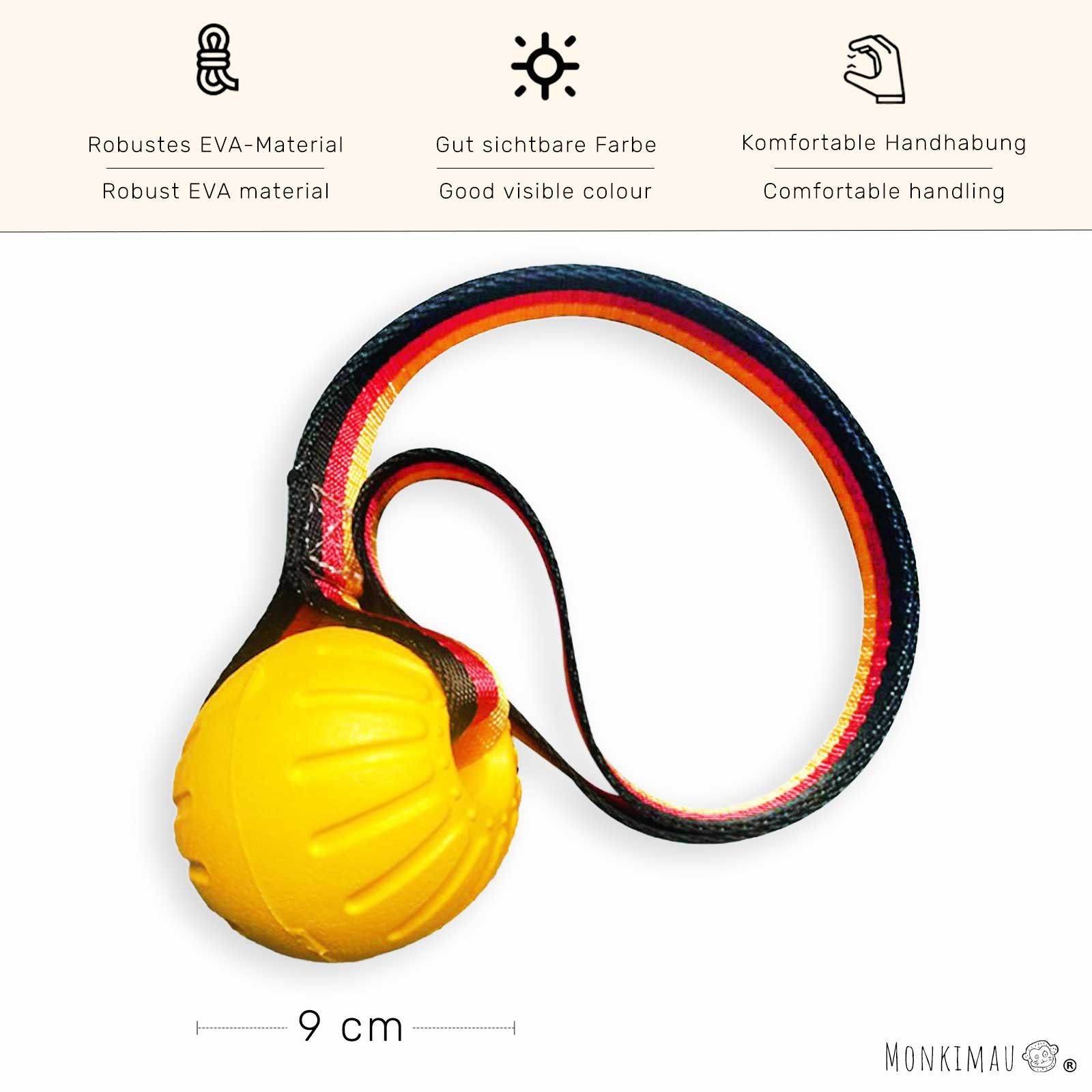 Monkimau Outdoor-Spielzeug Hundespielzeug unzerstörbar - Hunde Spielzeug Ball und Seil unkaputtba, EVA, Packung