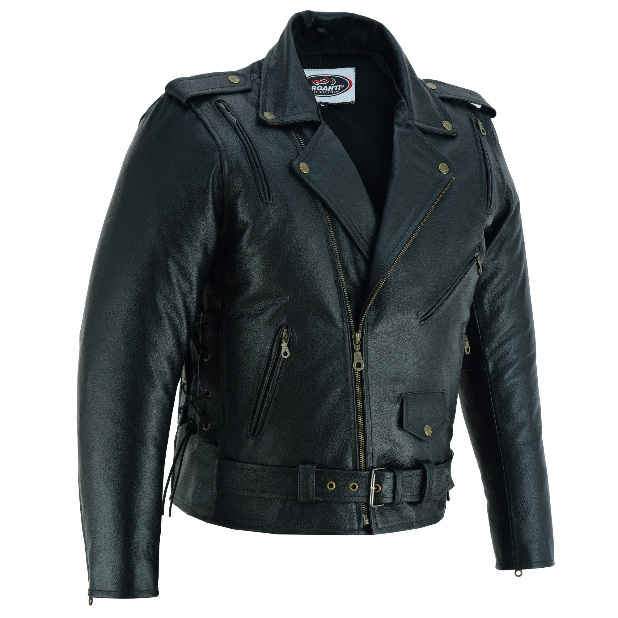 PROANTI Motorradjacke Leder Motorradjacke Biker Jacke Sport Motorrad Chopper Lederjacke