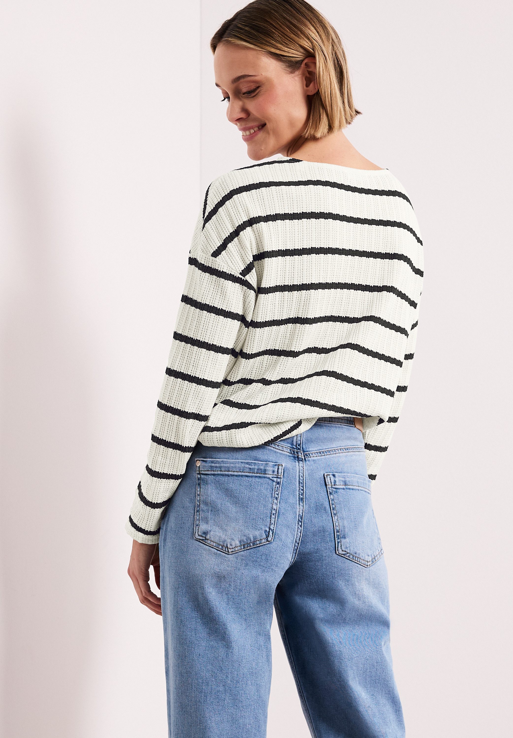 STREET ONE Langarmshirt mit Streifen Muster