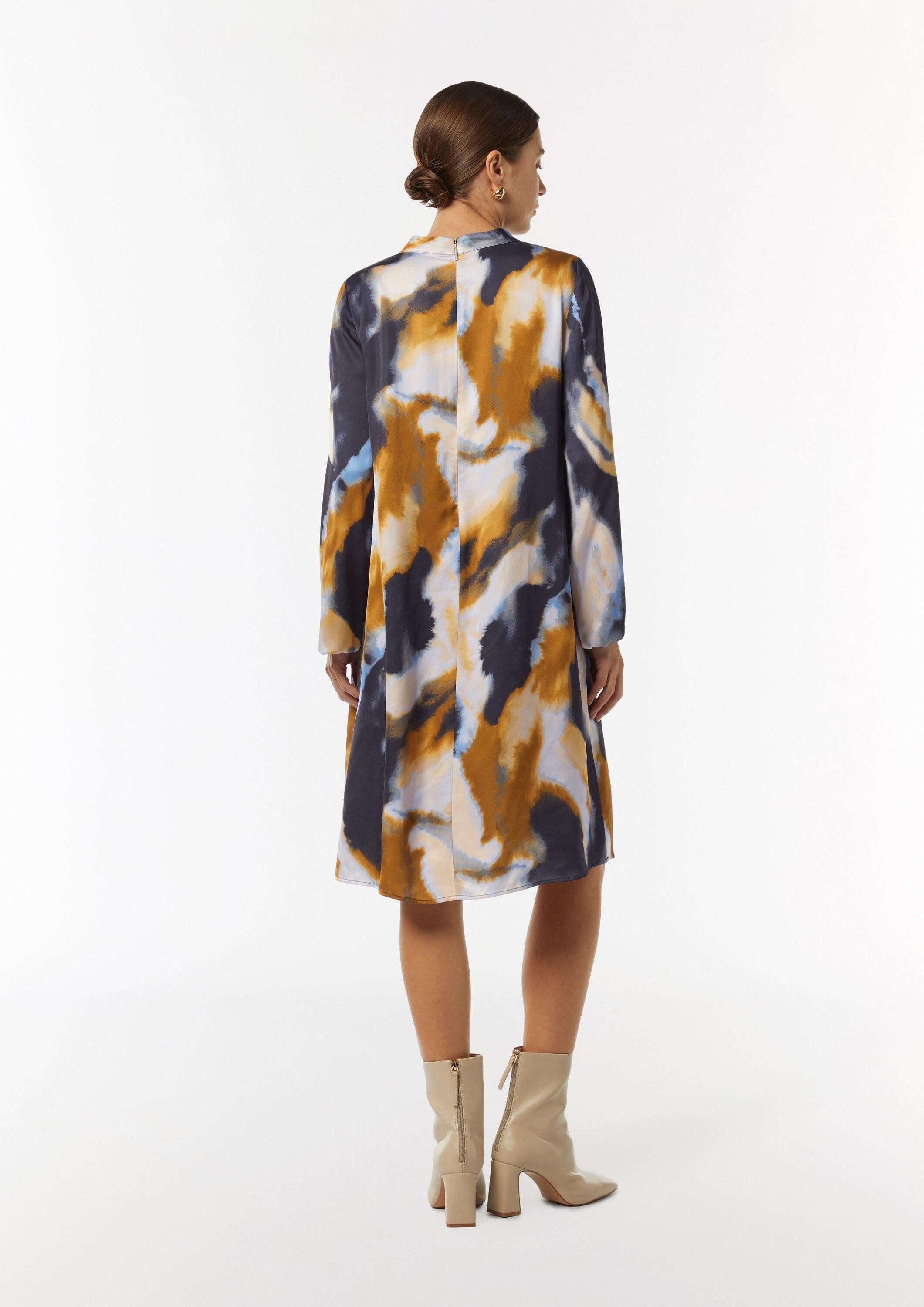 comma Minikleid Kleid Kleid mit All-over-Print und Cut-out am Ausschnitt