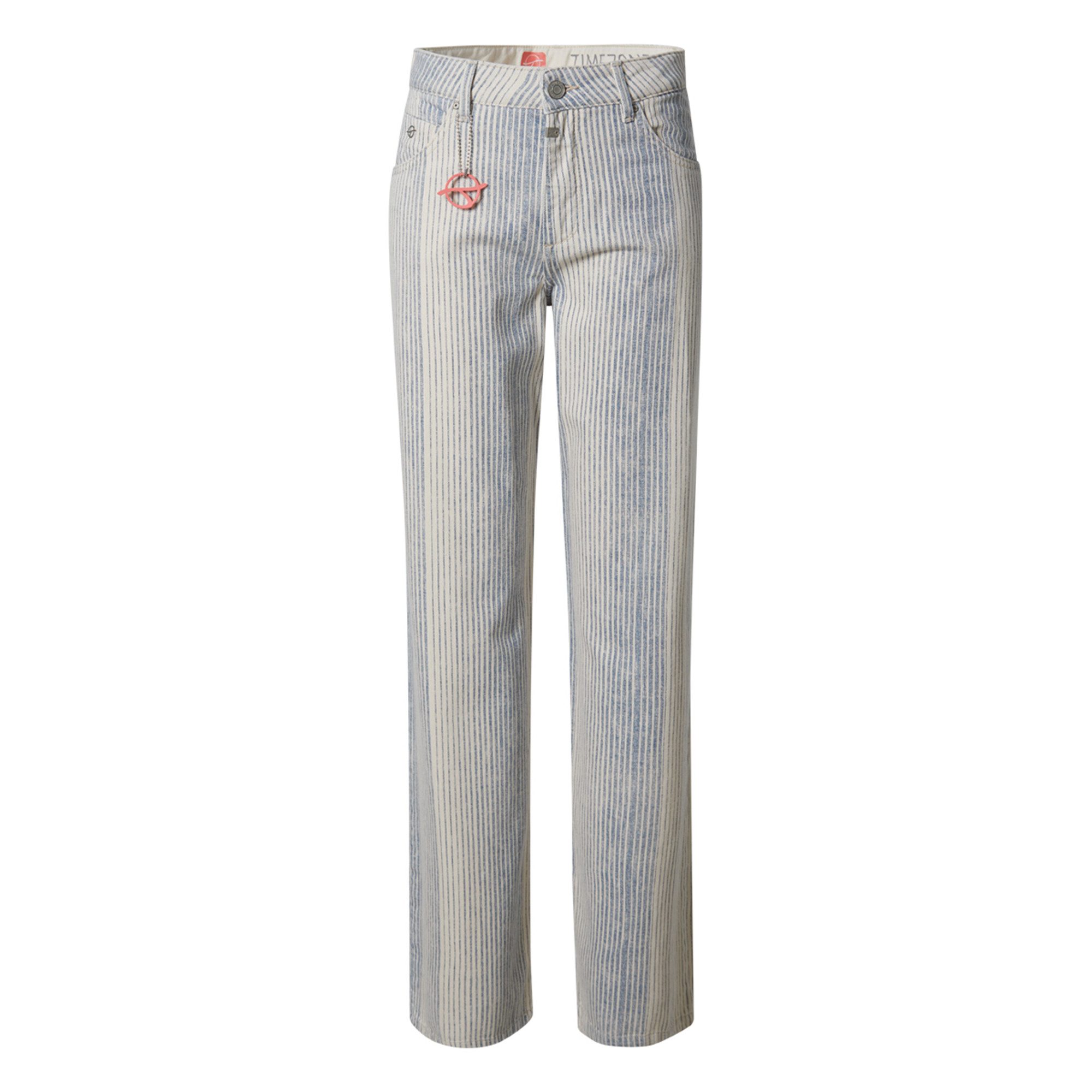 TIMEZONE 5-Pocket-Jeans CoraTZ – blue on white stripe