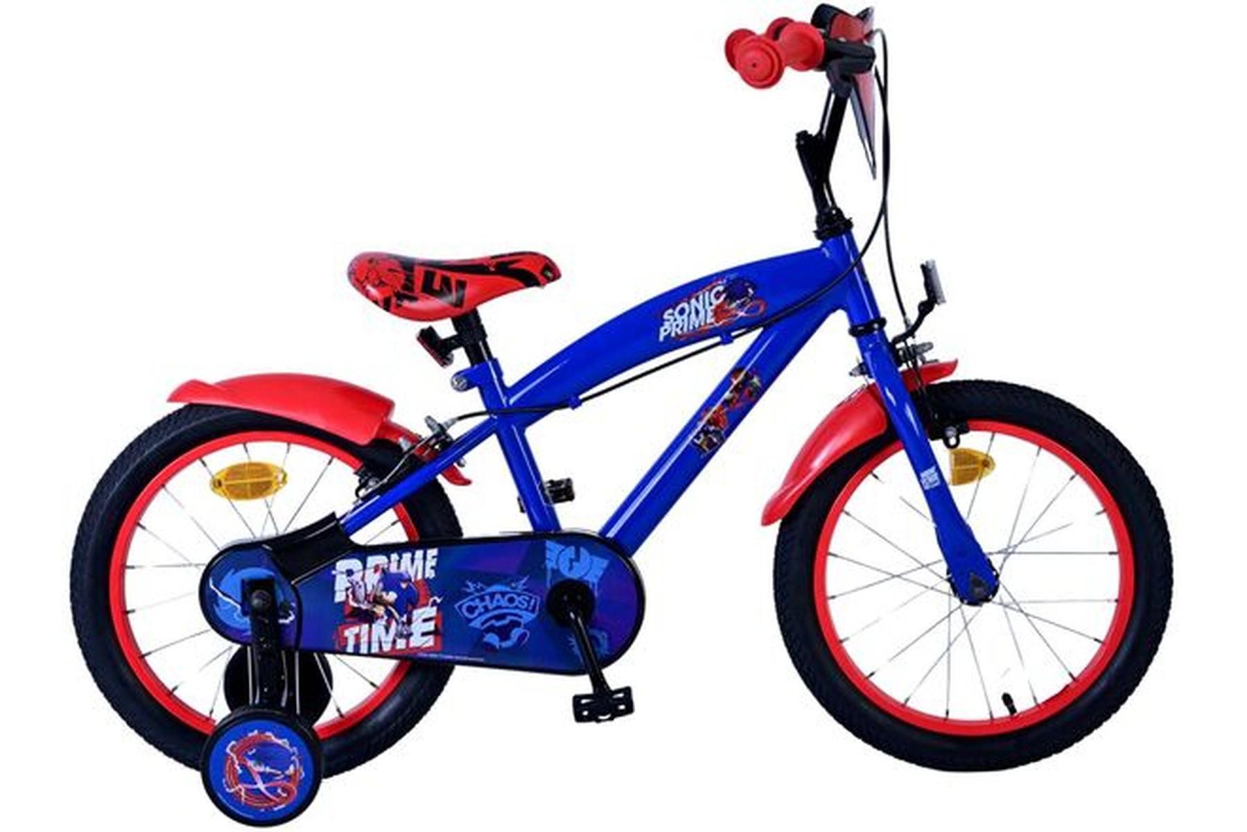 Volare Kinderfahrrad Turbo Crew Jungen 16 Zoll Blau Rot mit zwei Handbremsen, Kinderfahrrad, Jungenfahrrad, abnehmbare Stützräder, Luftreifen