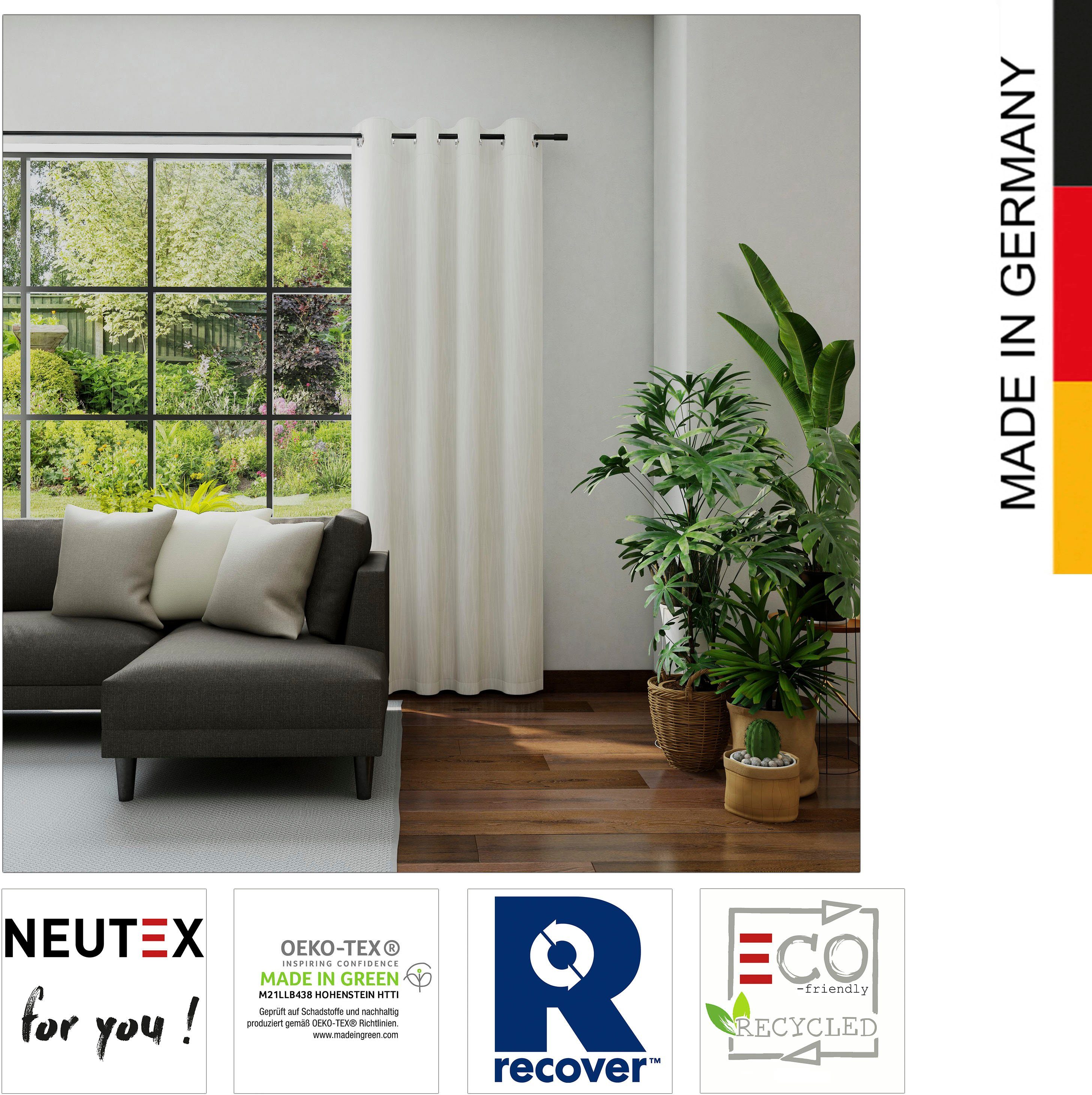 Neutex blickdicht, (1 for Nachhaltig Eco, you!, St), David Vorhang Ösen wollweiß