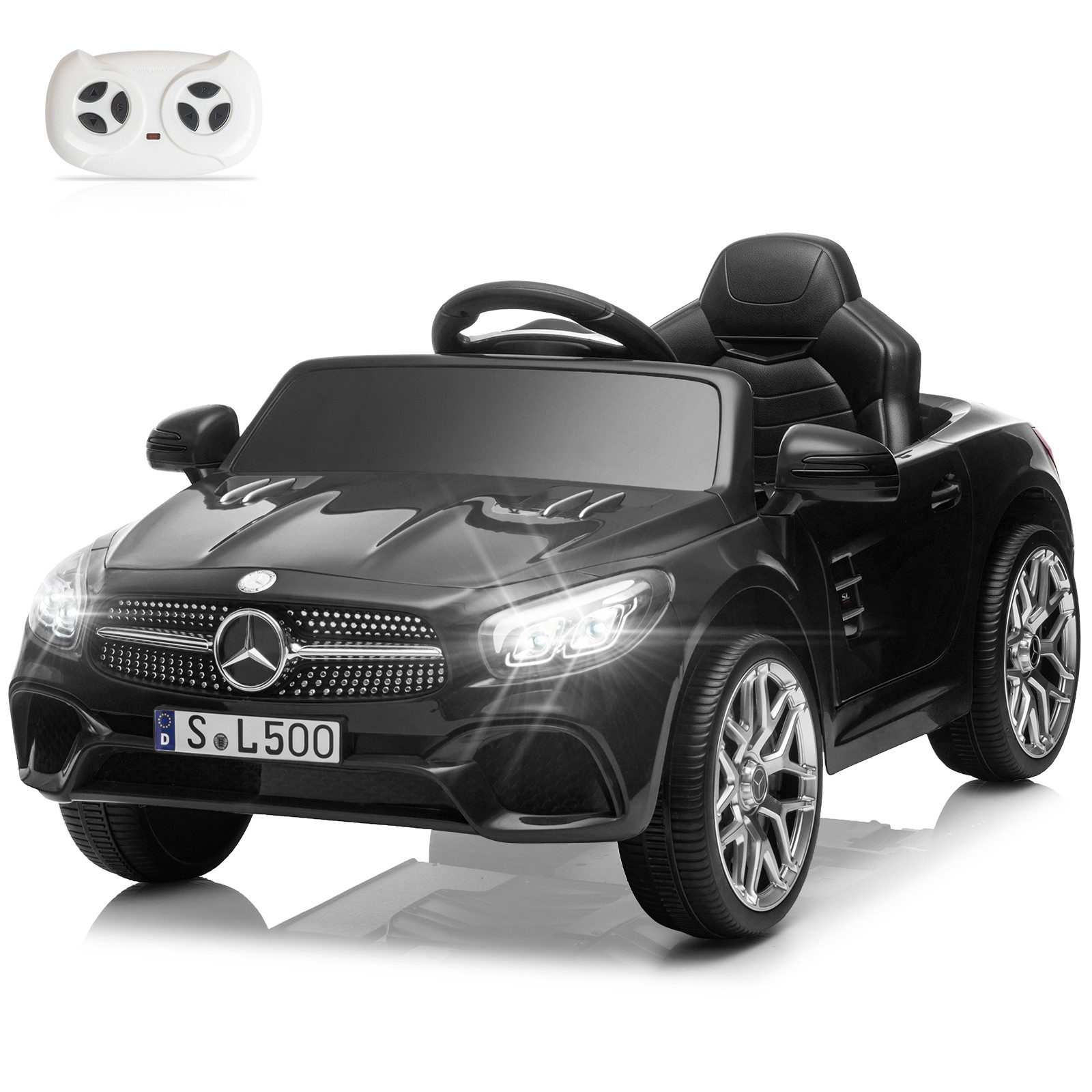 LALAHO Elektro-Kinderauto Mercedes-Benz SL500, Kinder-Elektroauto mit 2,4G Fernbedienung,12V