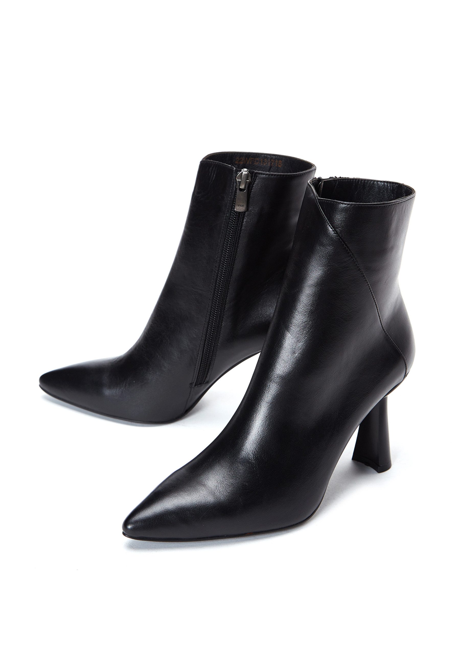 Derimod Absatz-Stiefeletten aus Leder Ankleboots Leder, 8,5 cm Absatz, Reißverschluss