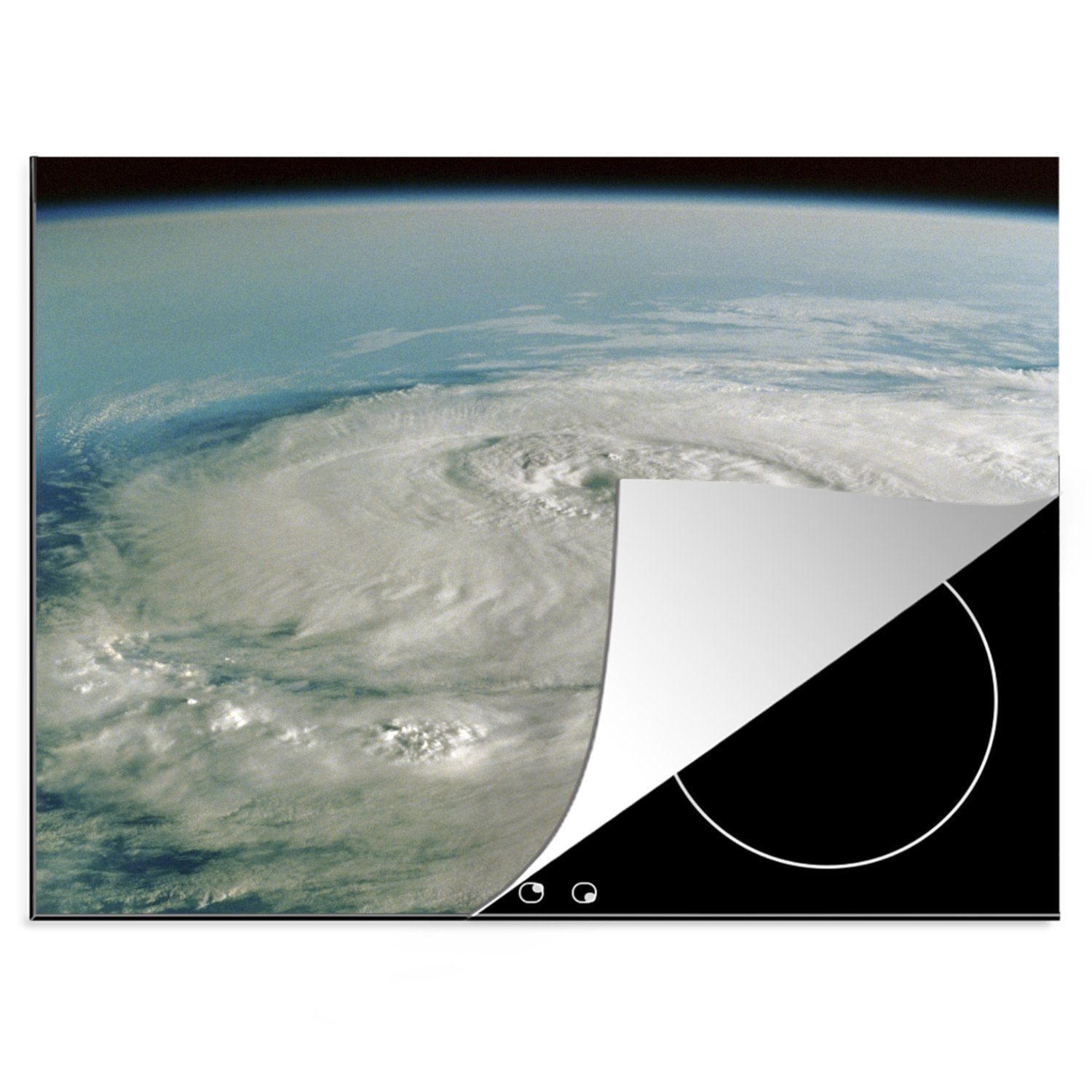 MuchoWow Herdblende-/Abdeckplatte Wirbelsturmwolken auf der Erde, Vinyl, (1 tlg), 70x52 cm, Mobile Arbeitsfläche nutzbar, Ceranfeldabdeckung