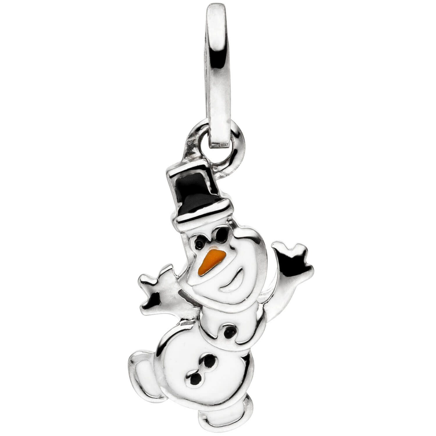 Schmuck Krone Kettenanhänger Anhänger Schneemann aus 925 Silber, Silber 925