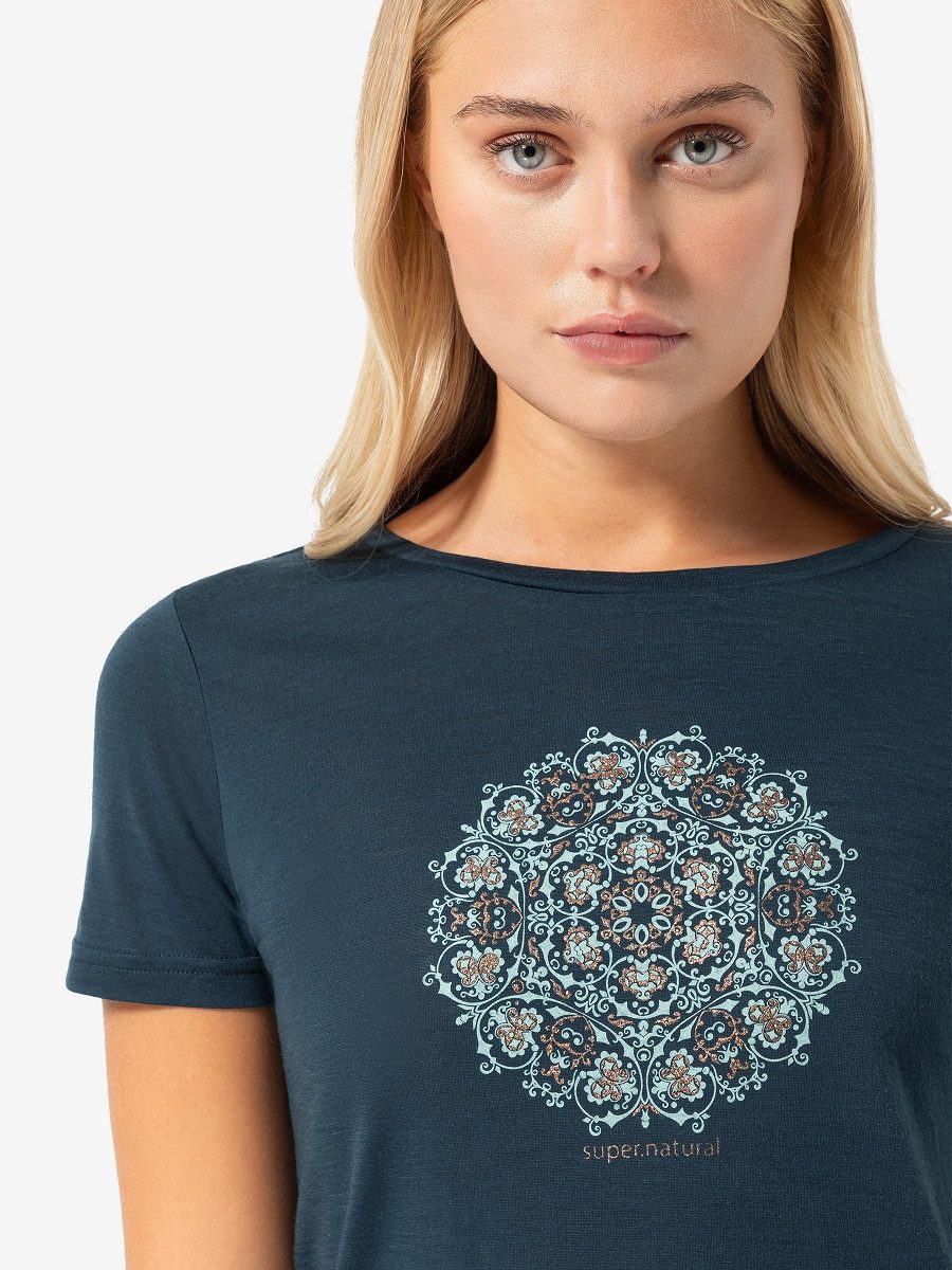 SUPER.NATURAL Print-Shirt Merino T-Shirt W ORNAMENT TEE lässiger Merino-Mat günstig online kaufen