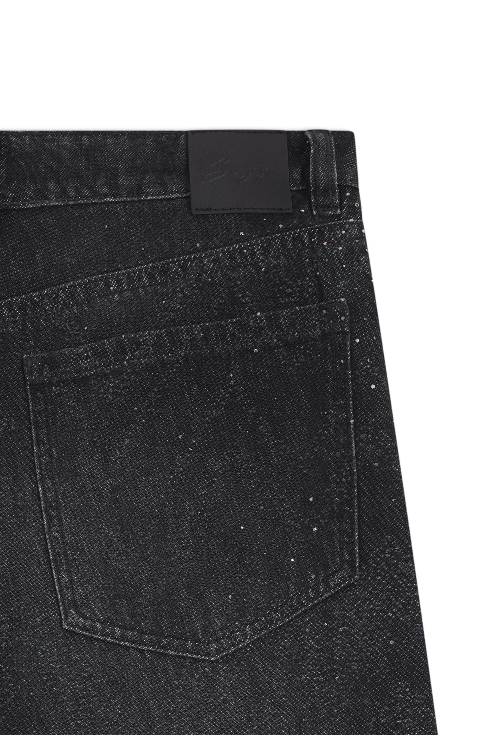 BOSS ORANGE Weite Jeans Slouchy Premium Damenmode Wide-Leg-Fit, Mid Rise, Glitzerdetails – Bild 5 von 5