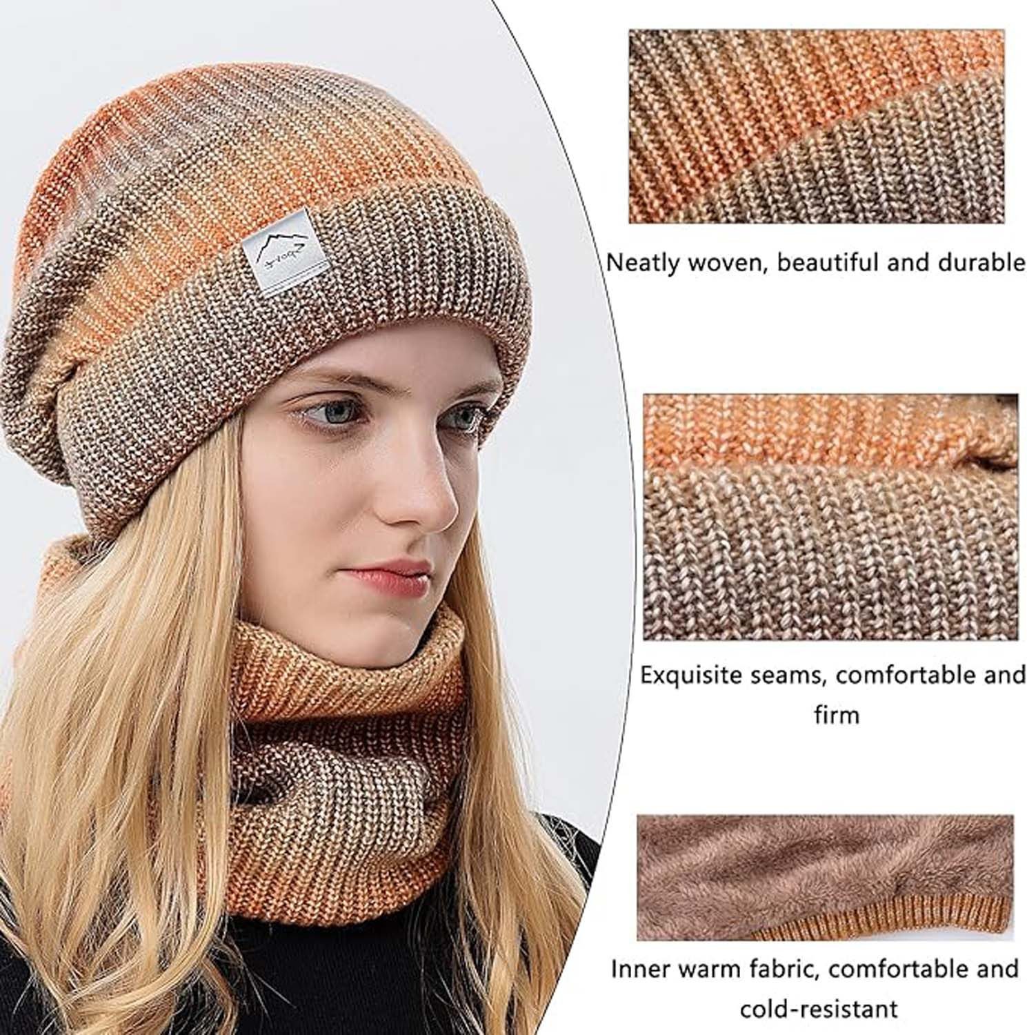 Bextsrack Mütze & Schal Wintermütze Strickmütze mit Schal Damen Warme günstig online kaufen