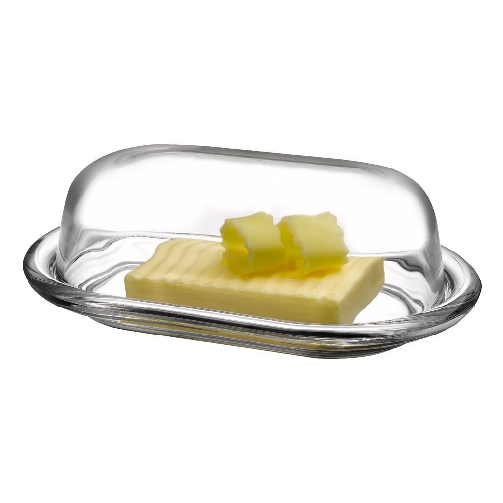 Pasabahce Butterdose Basic, Glas, (Packung, 1-tlg., 1 teilig), Butterdose aus strapazierfähigem Hartglas für frische Butter