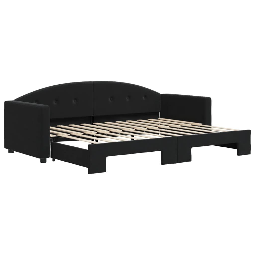 vidaXL Bett Tagesbett Ausziehbar Schwarz 80x200 günstig online kaufen