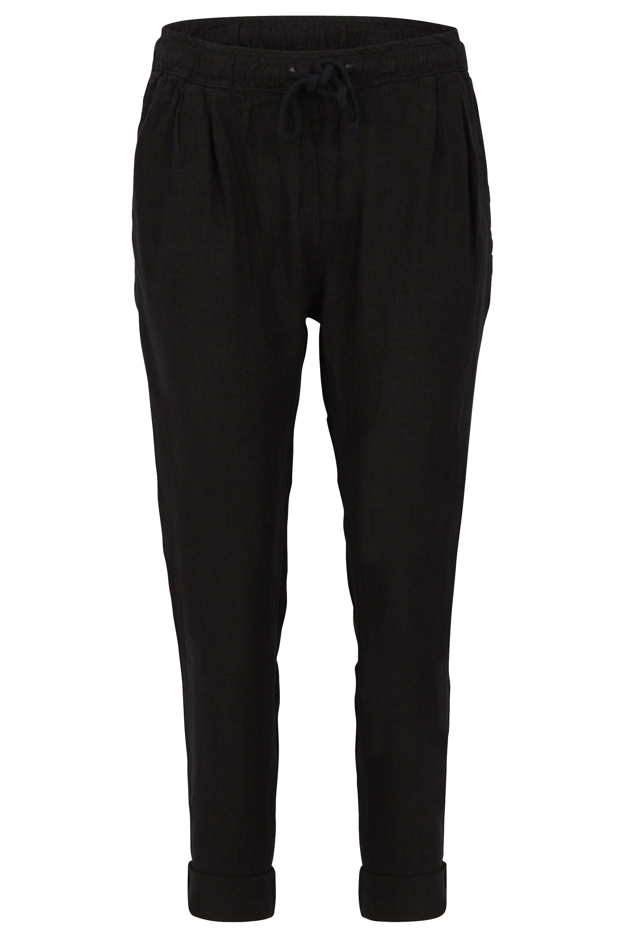 malito more than fashion Leinenhose malito Damen Hose aus Leinen, Stoffhose in Unifarben, Freizeithose Casual Leinenhose