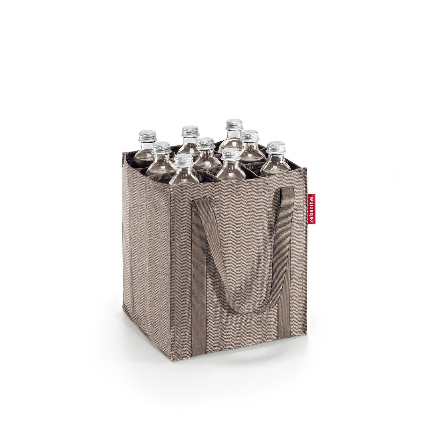 REISENTHEL® Tragetasche BOTTLEBAG, Flaschentasche, Braun, Polyester, Wasserabweisend, 9 Fächer, B 24 x H 28 x T 24 cm