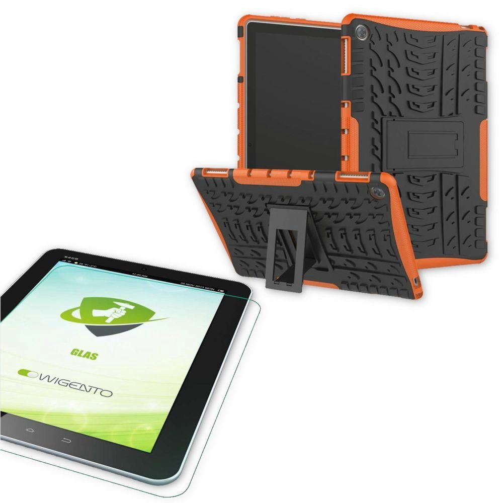 Wigento Tablet-Hülle »Für Huawei MediaPad T5 10.1 Zoll Hybrid Outdoor  Schutzhülle Orange Tasche + 0.4 H9 Schutzglas« online kaufen | OTTO