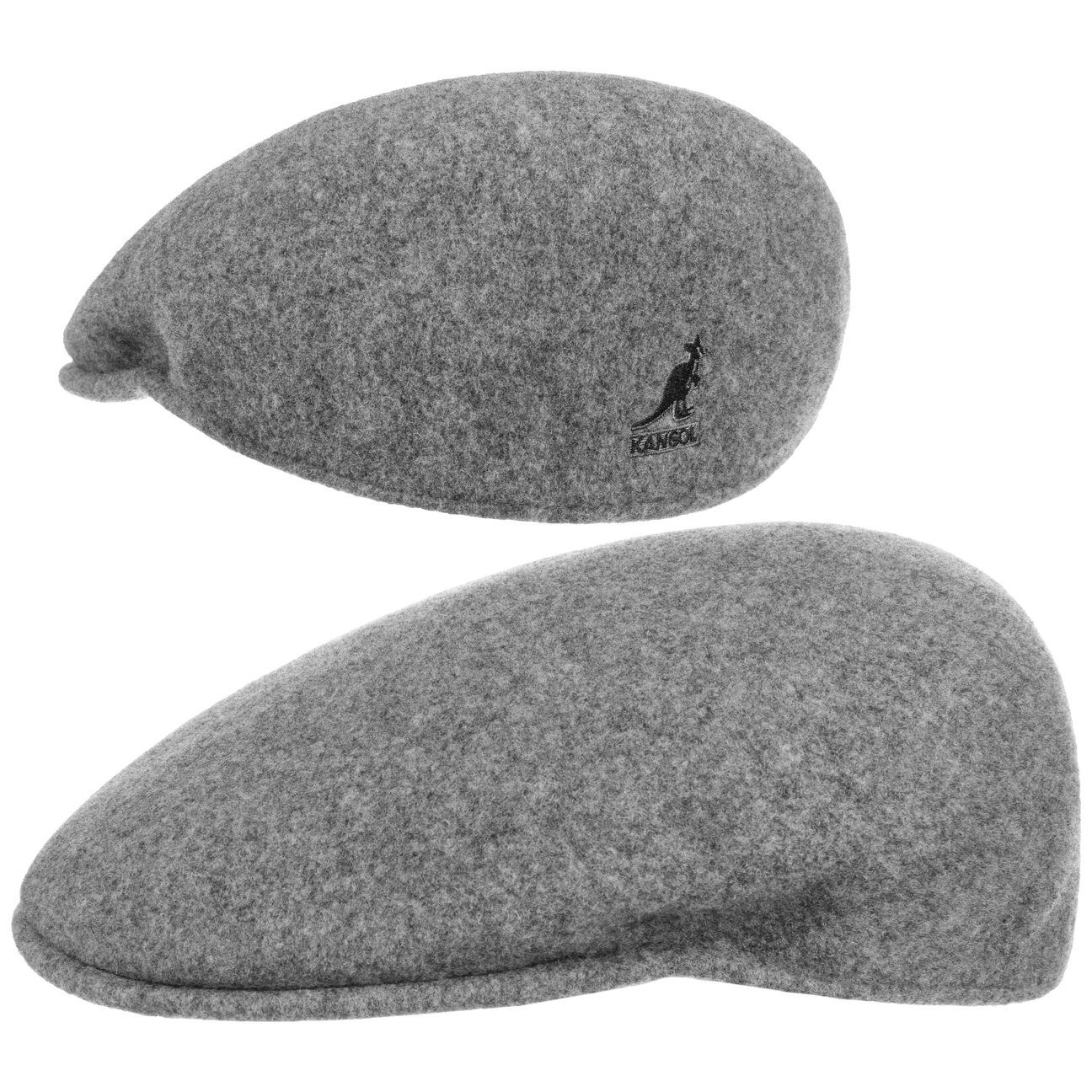 Kangol Flat Cap (1-St) Schiebermütze grau Schirm mit