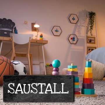 speecheese Metallschild Saustall Metallschild das perfekte Türschild fürs Kinderzimmer