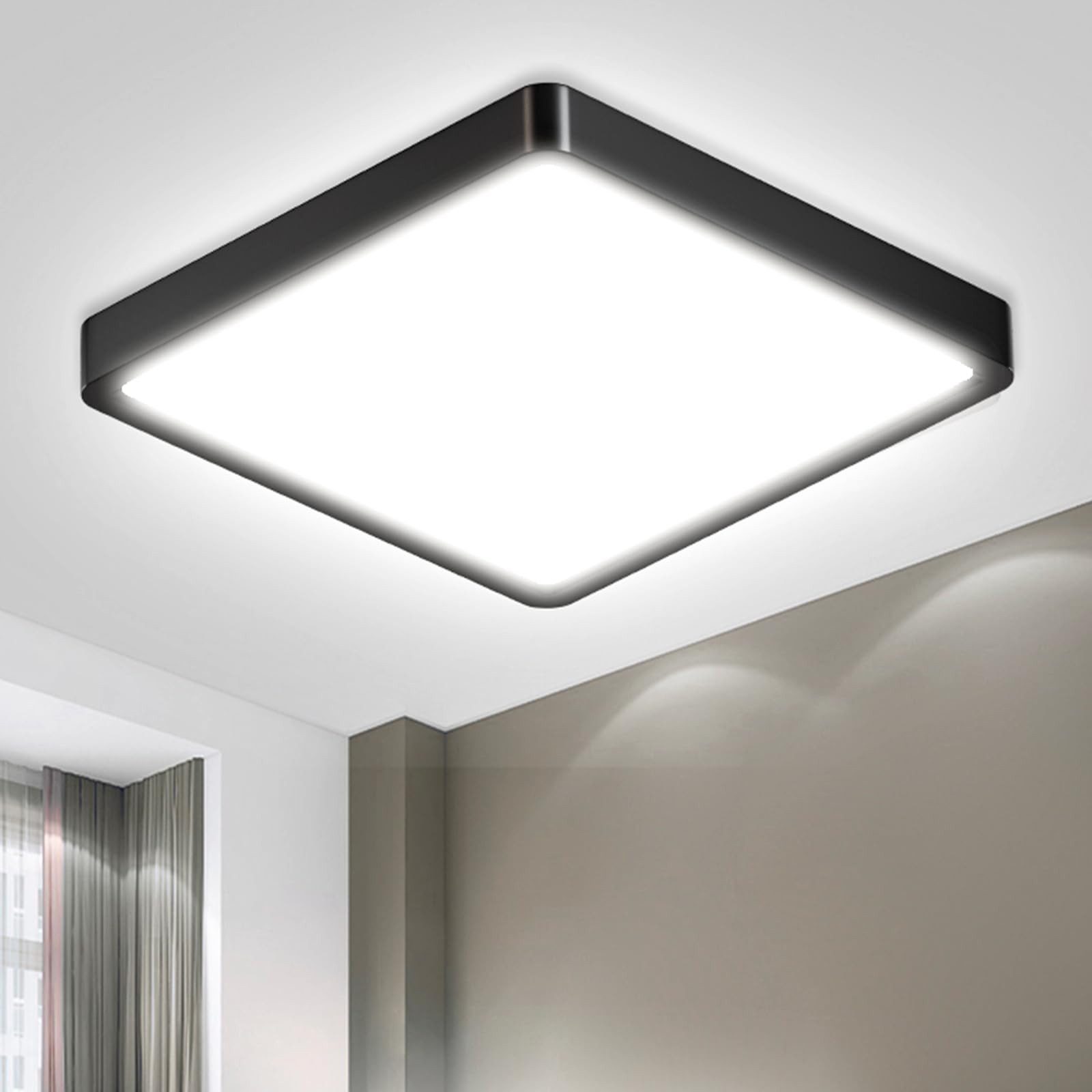 LQWELL LED Deckenleuchte Quadrat Flach LED günstig online kaufen